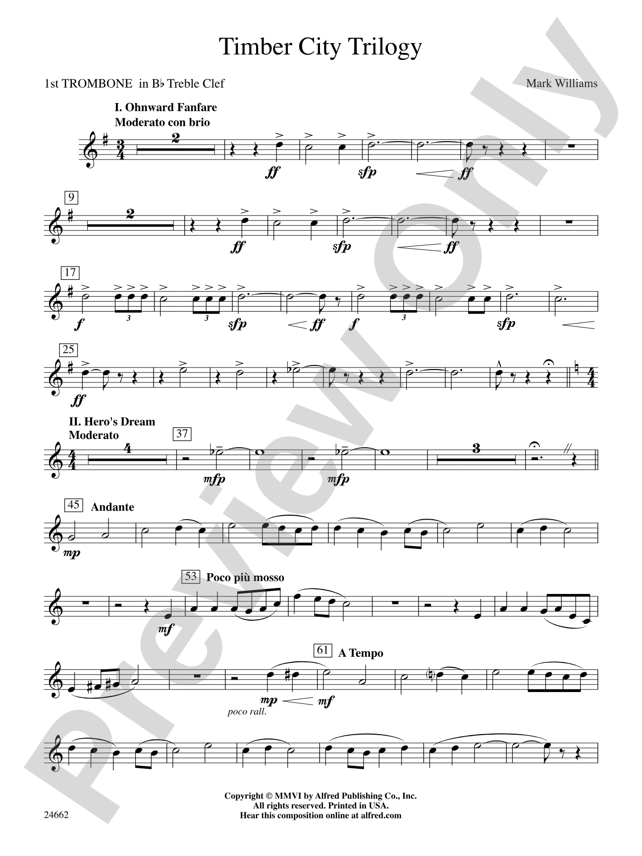 Timber City Trilogy: (wp) 1st B-flat Trombone T.C.
