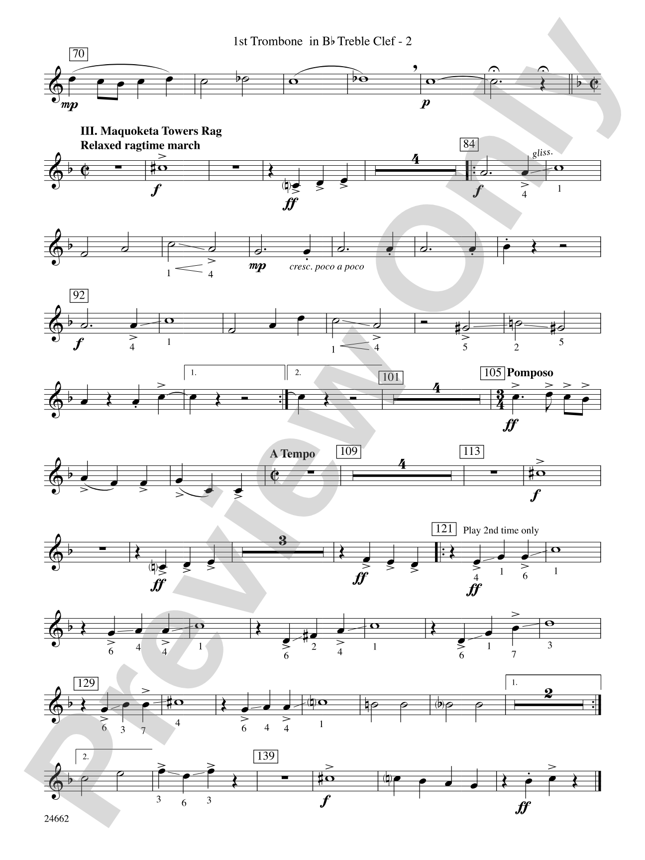 Timber City Trilogy: (wp) 1st B-flat Trombone T.C.