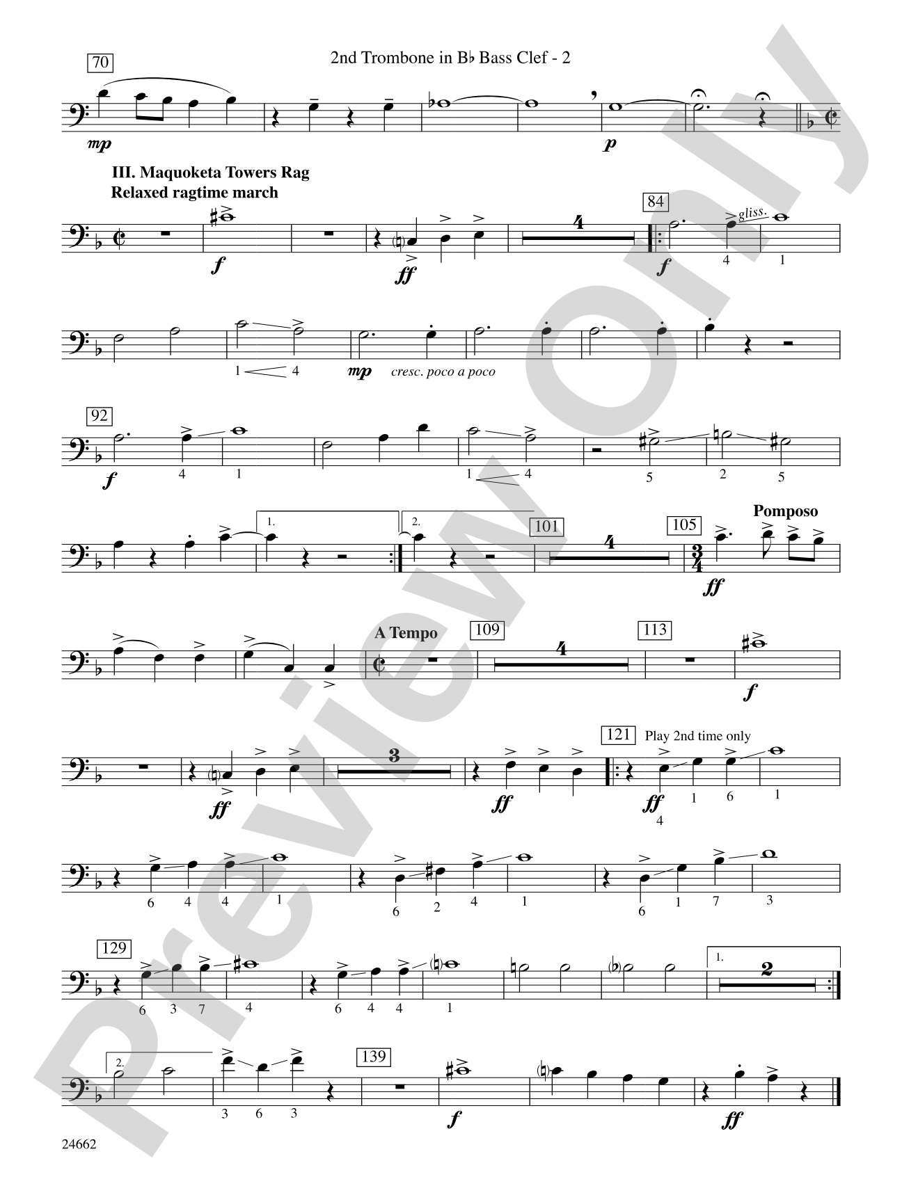 Timber City Trilogy: (wp) 2nd B-flat Trombone B.C.