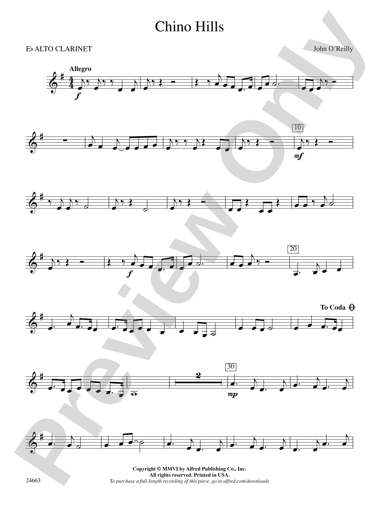 Chino Hills: E-flat Alto Clarinet
