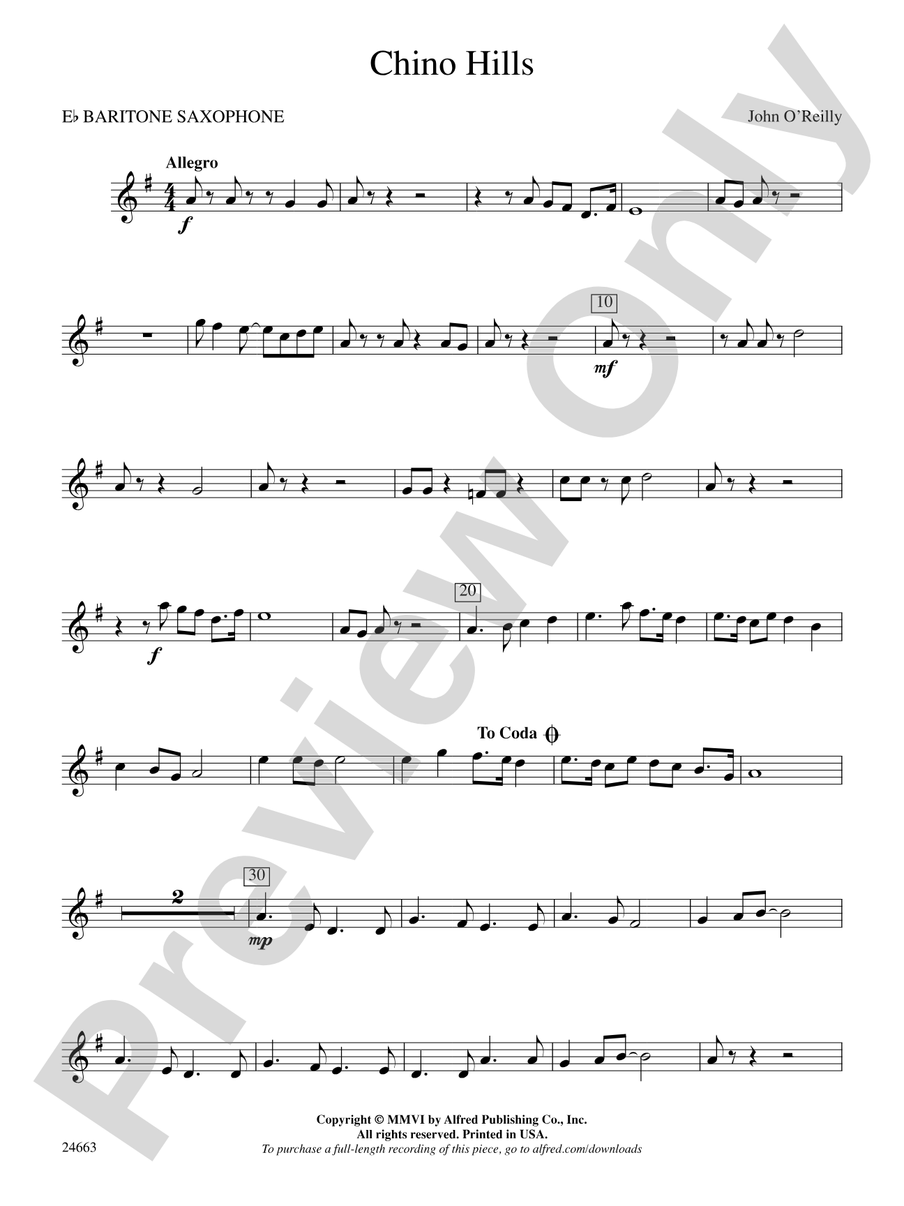 Chino Hills: E-flat Baritone Saxophone
