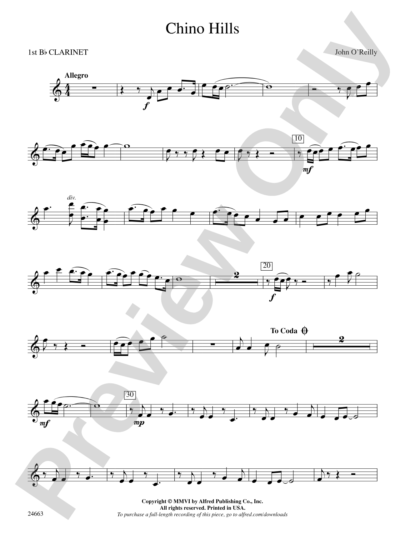 Chino Hills: 1st B-flat Clarinet