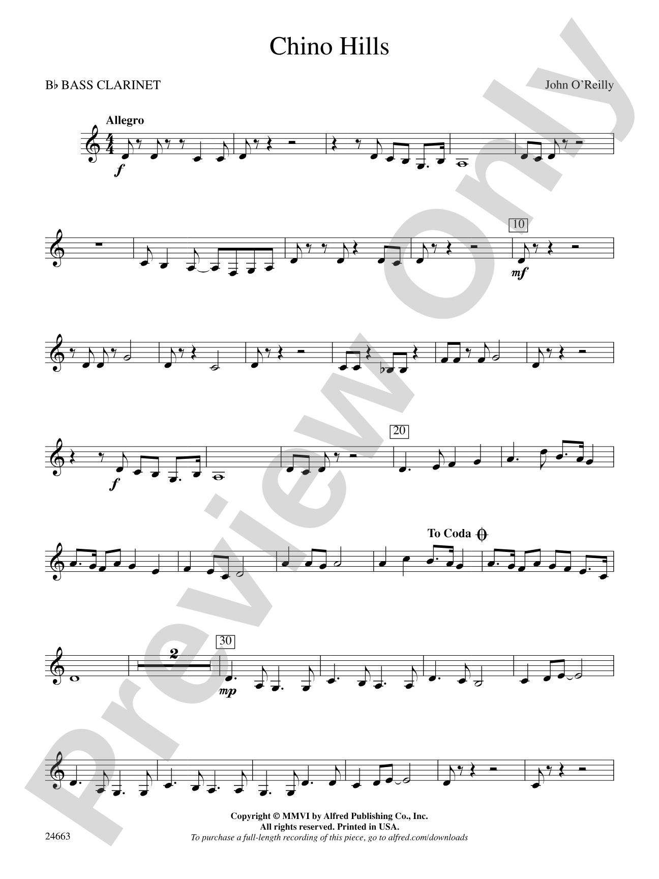 Chino Hills: B-flat Bass Clarinet