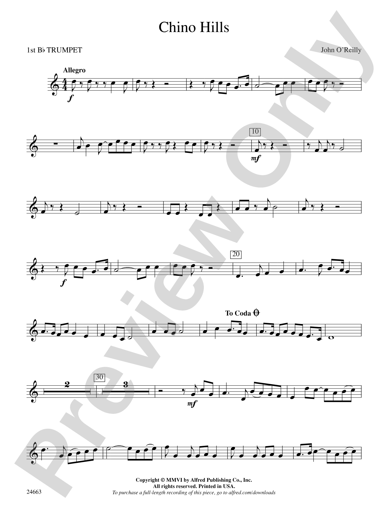 Chino Hills: 1st B-flat Trumpet