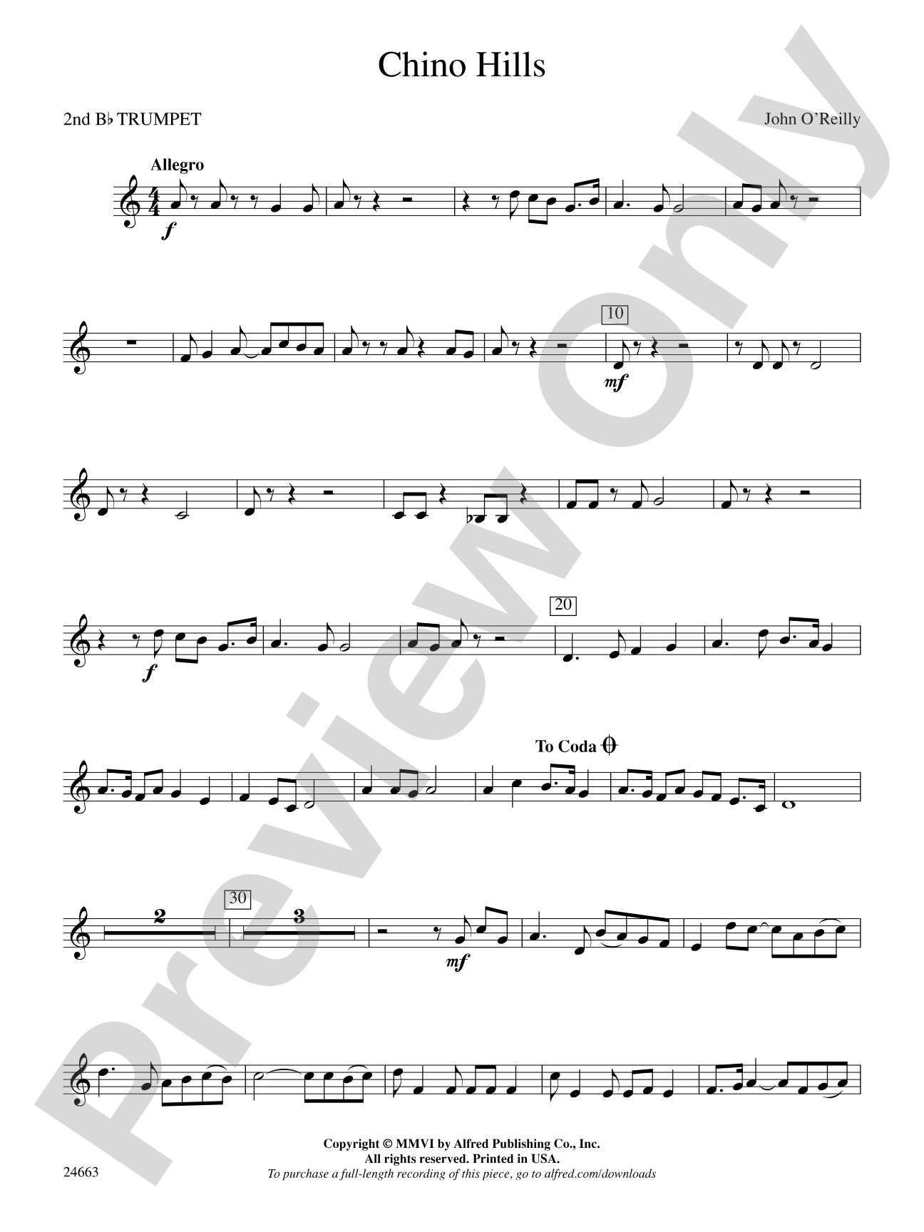 Chino Hills: 2nd B-flat Trumpet