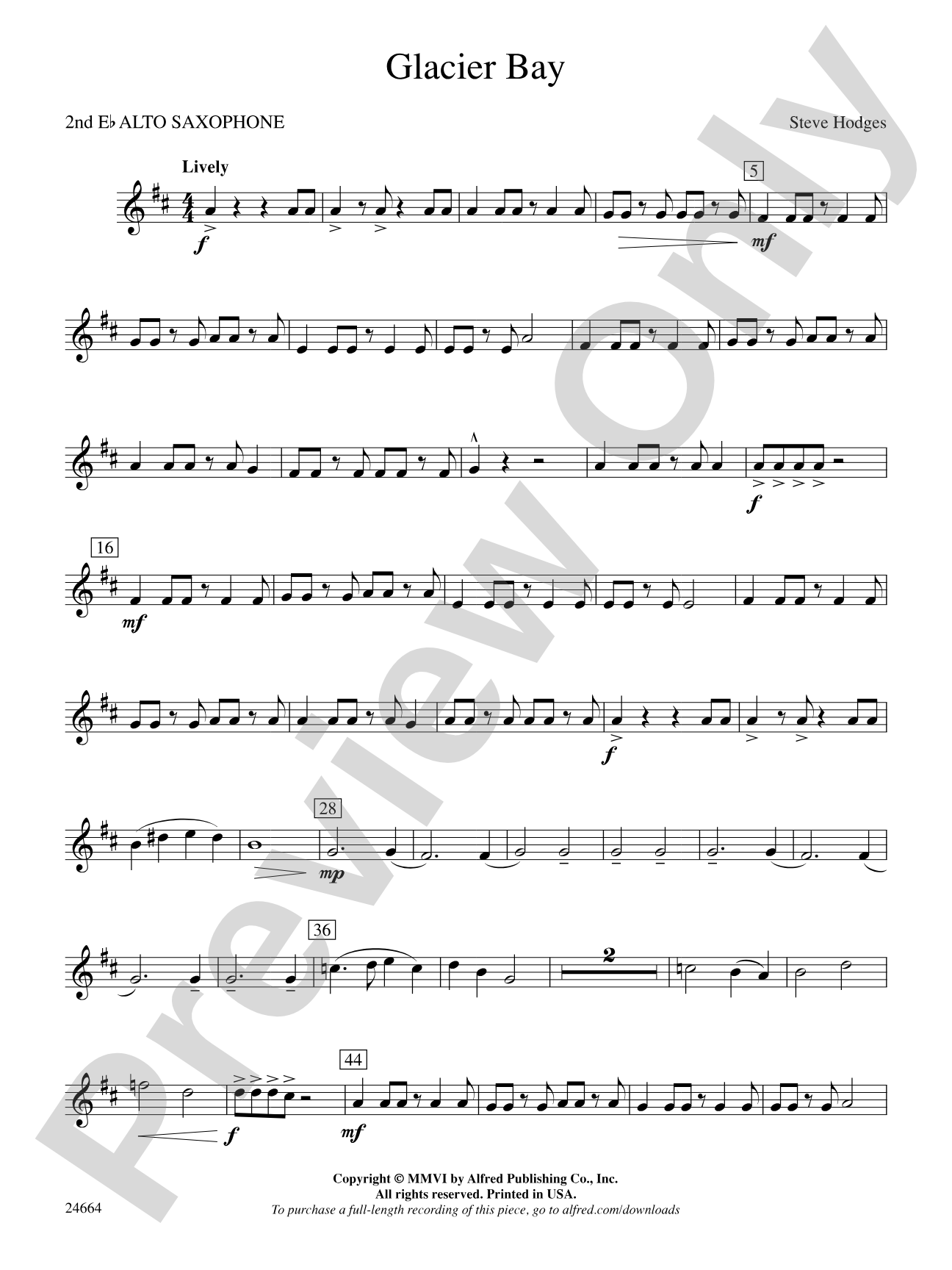 Glacier Bay: 2nd E-flat Alto Saxophone