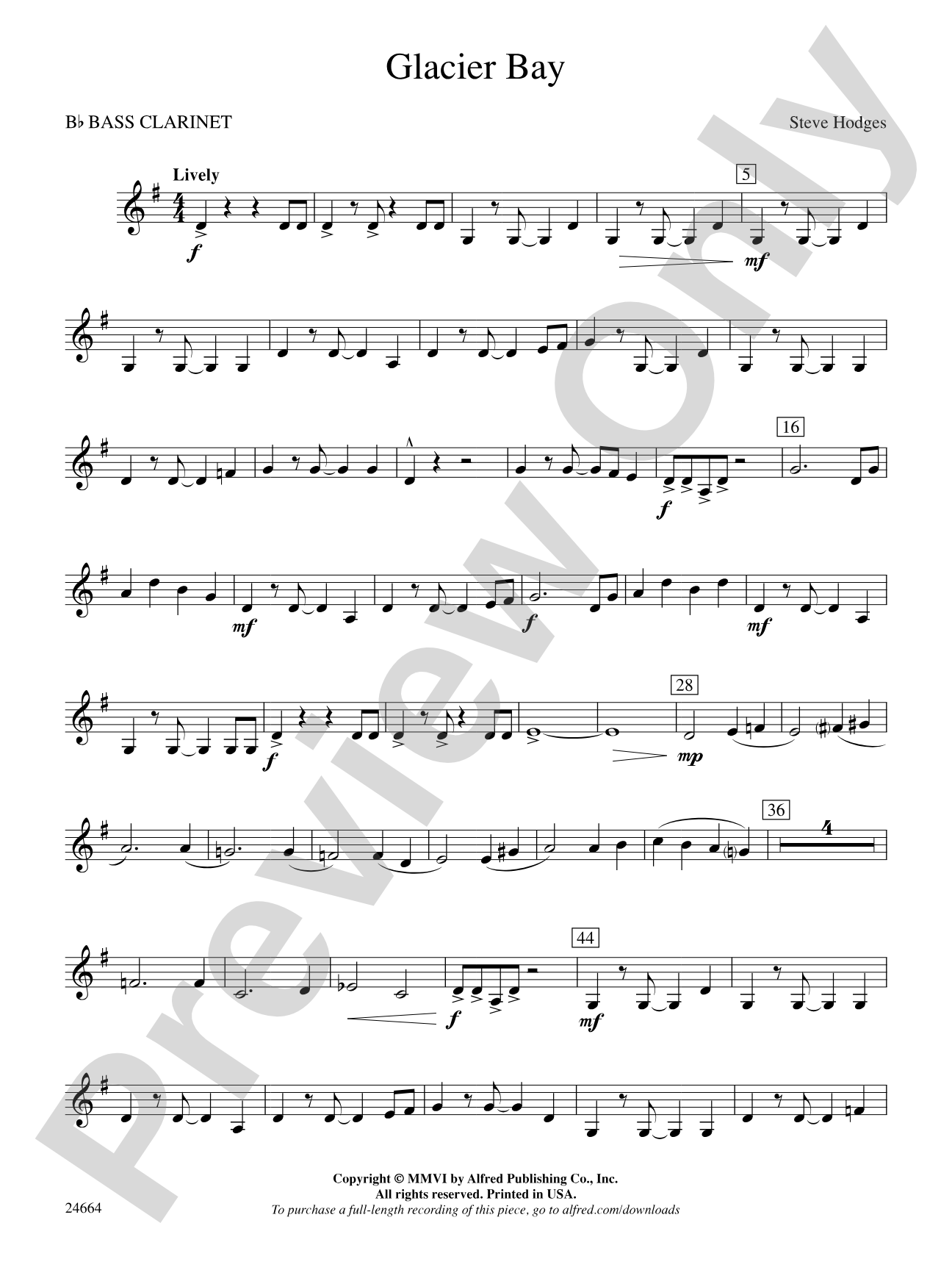 Glacier Bay: B-flat Bass Clarinet