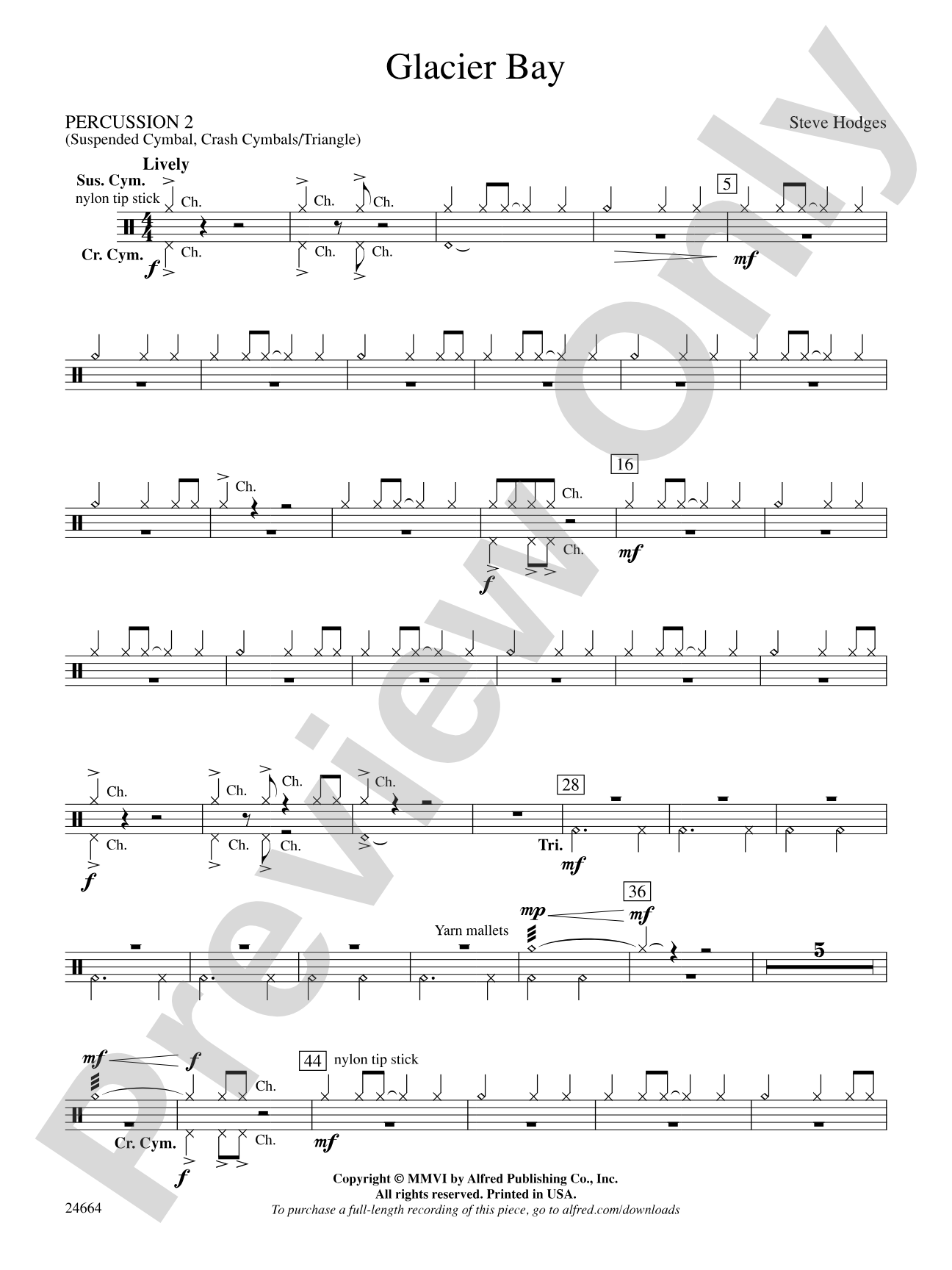 Glacier Bay: 2nd Percussion