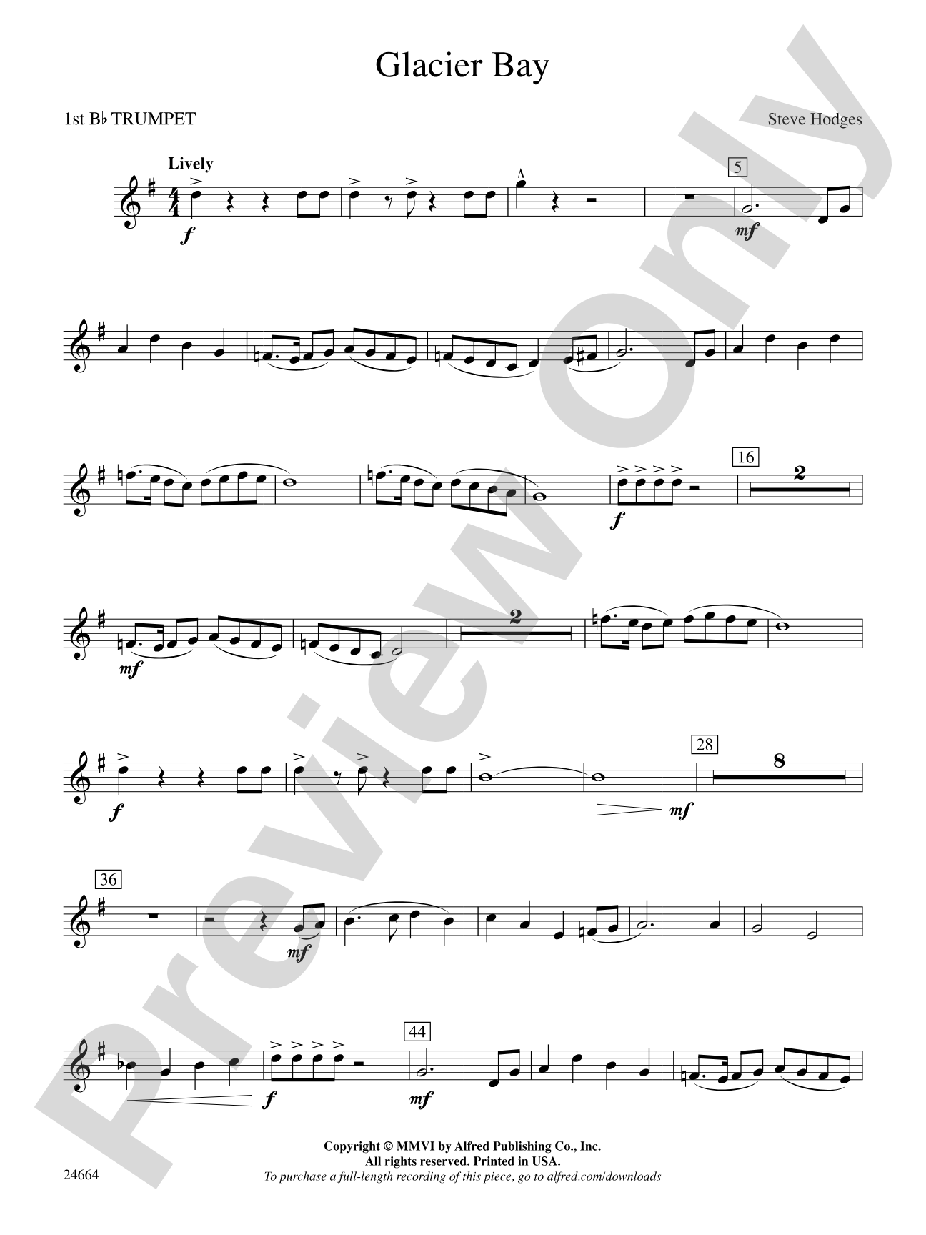 Glacier Bay: 1st B-flat Trumpet