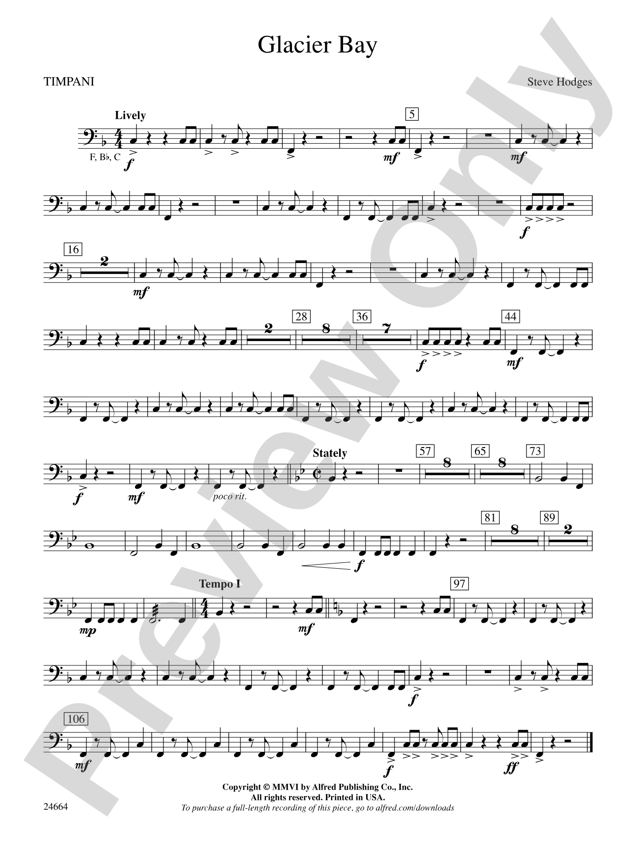 Glacier Bay: Timpani