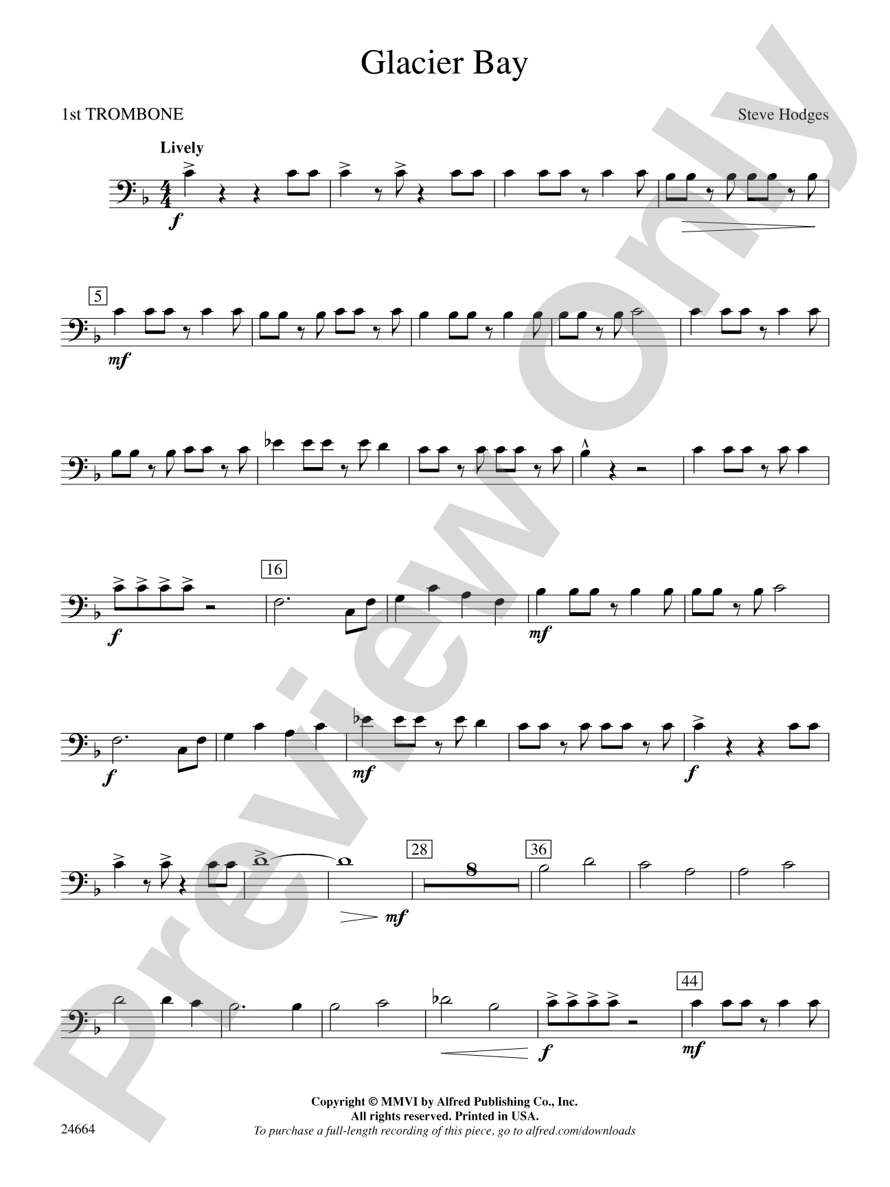 Glacier Bay: 1st Trombone