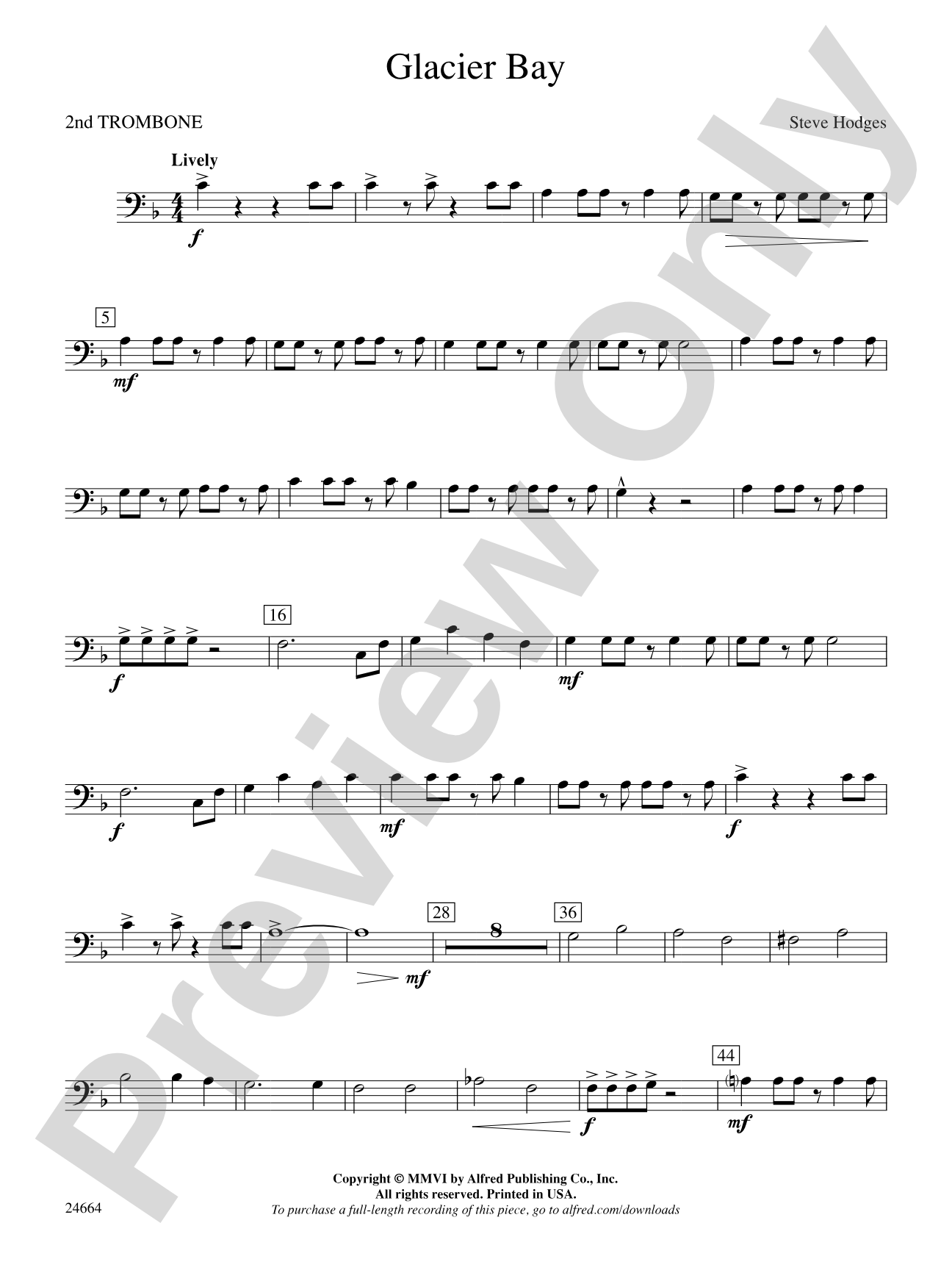 Glacier Bay: 2nd Trombone