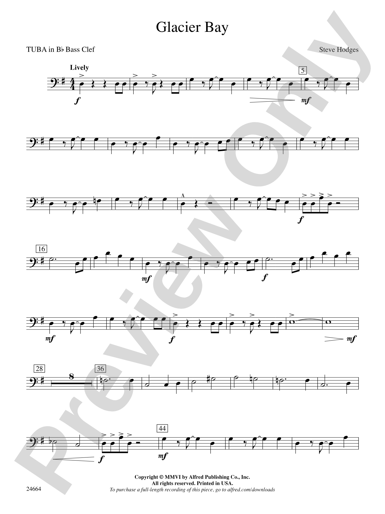 Glacier Bay: (wp) B-flat Tuba B.C.