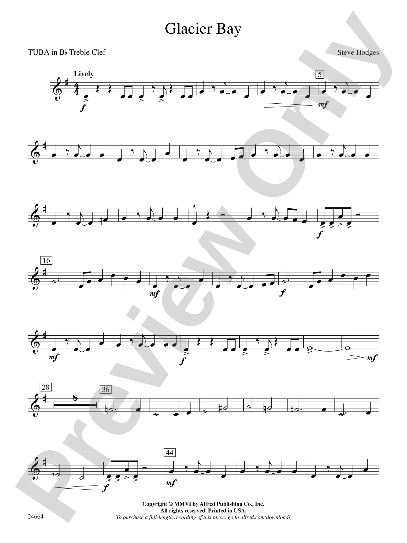 Glacier Bay: (wp) B-flat Tuba T.C.