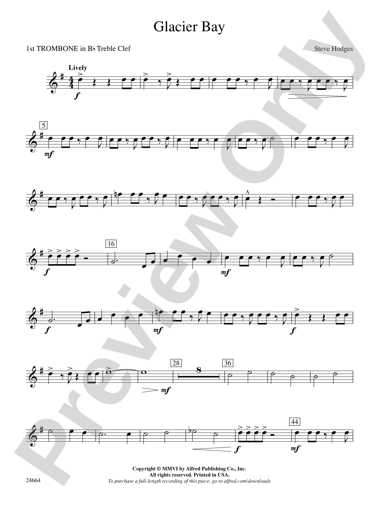 Glacier Bay: (wp) 1st B-flat Trombone T.C.