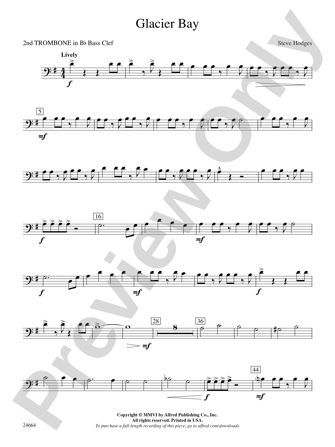 Glacier Bay: (wp) 2nd B-flat Trombone B.C.