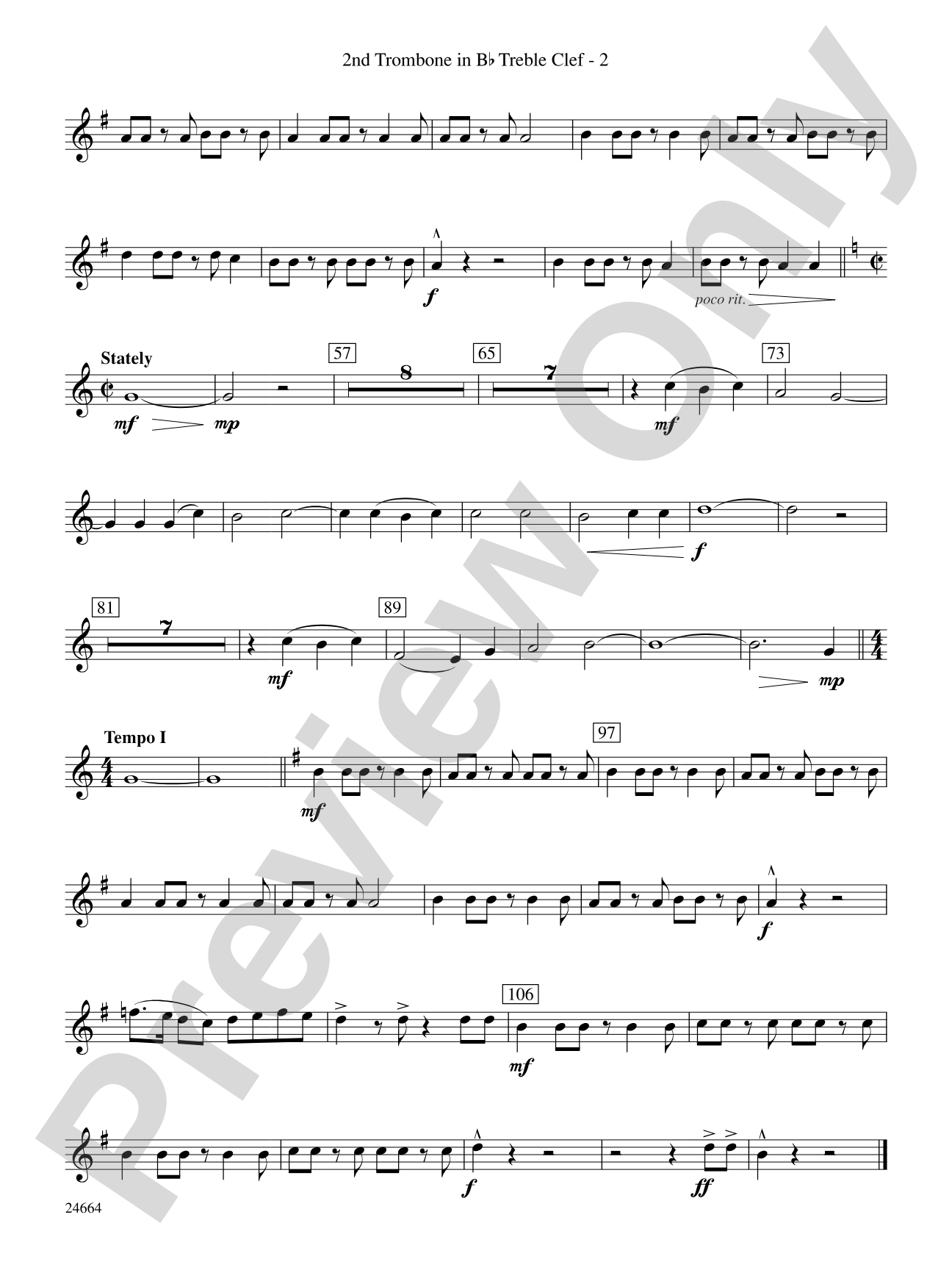 Glacier Bay: (wp) 2nd B-flat Trombone T.C.