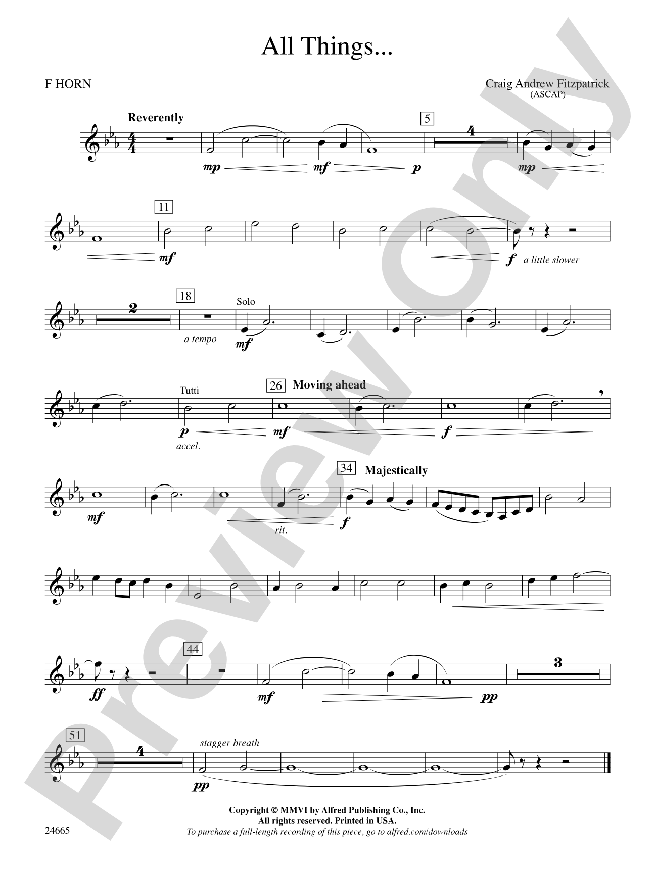 All Things: 1st F Horn