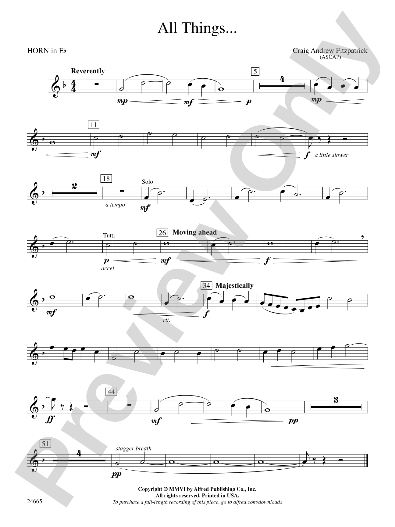 All Things: (wp) 1st Horn in E-flat