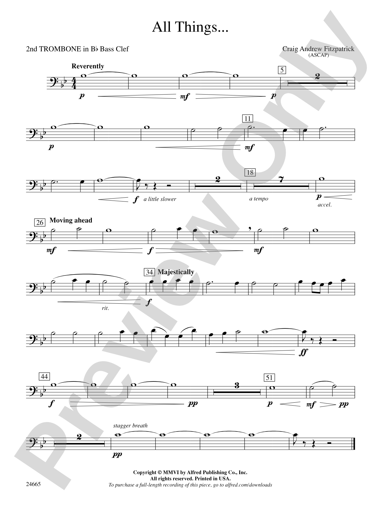 All Things: (wp) 2nd B-flat Trombone B.C.