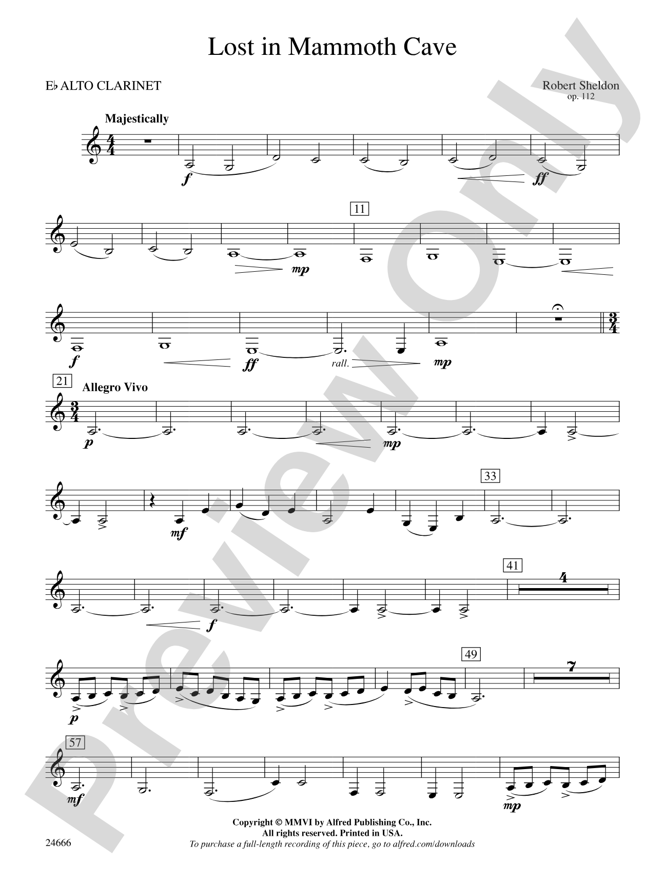 Lost in Mammoth Cave: E-flat Alto Clarinet
