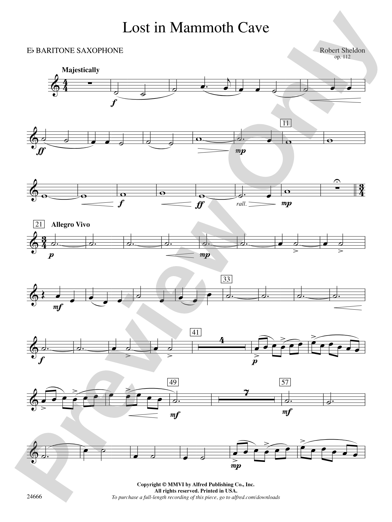 Lost in Mammoth Cave: E-flat Baritone Saxophone