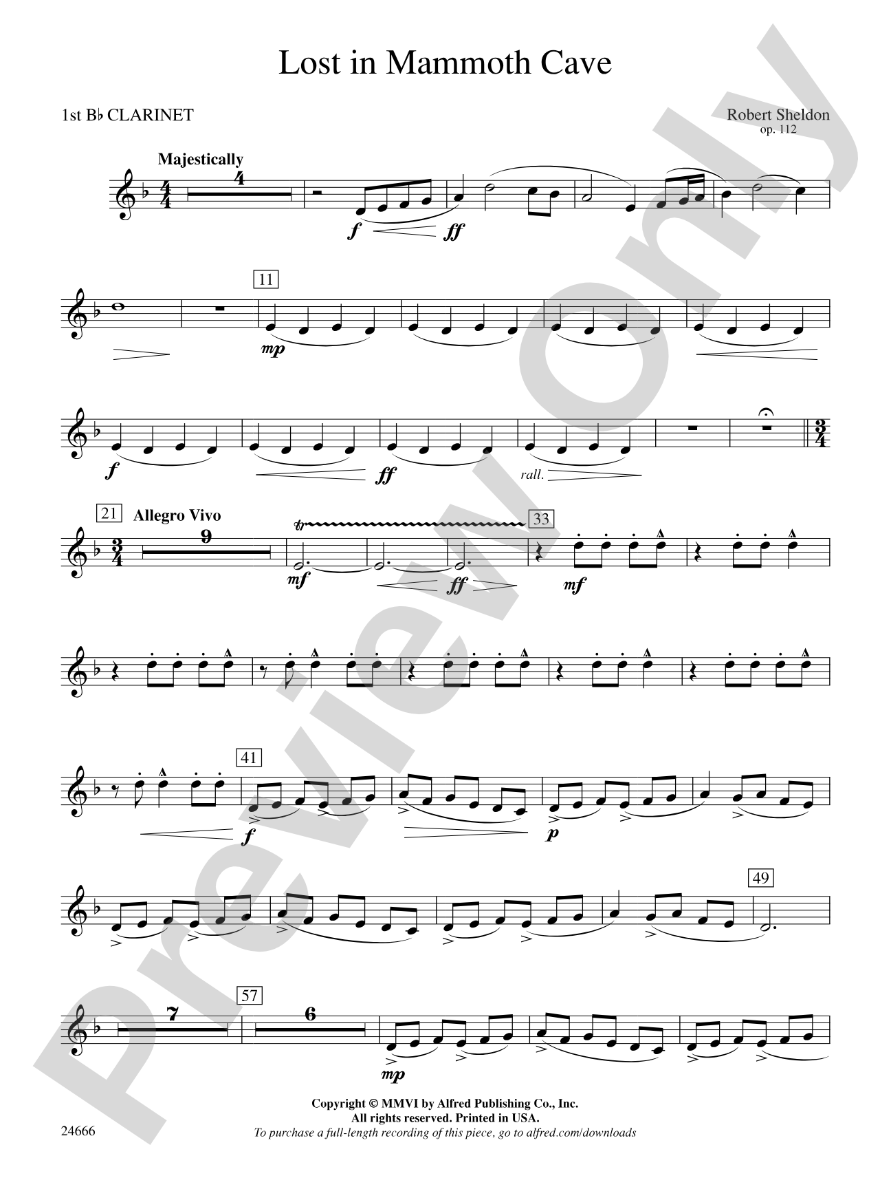 Lost in Mammoth Cave: 1st B-flat Clarinet