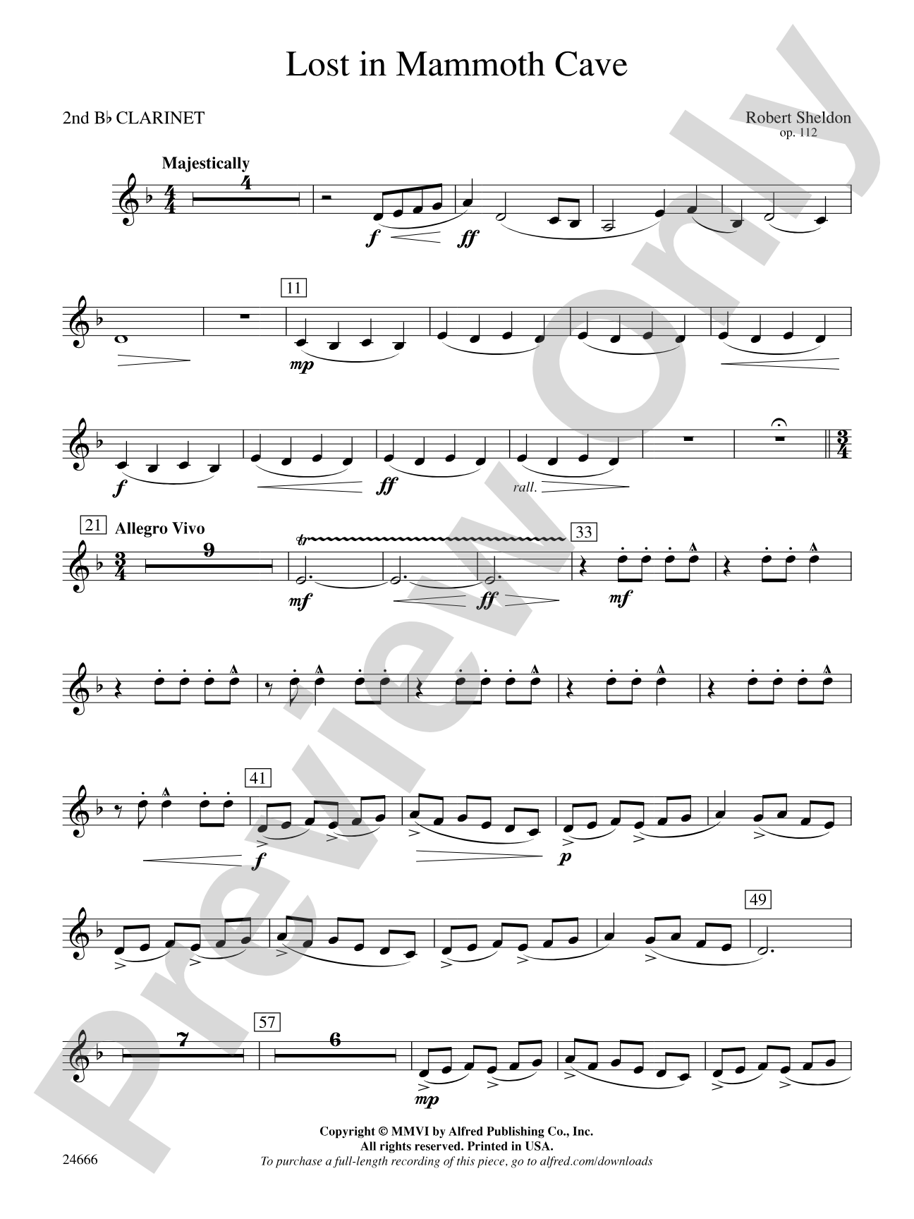 Lost in Mammoth Cave: 2nd B-flat Clarinet