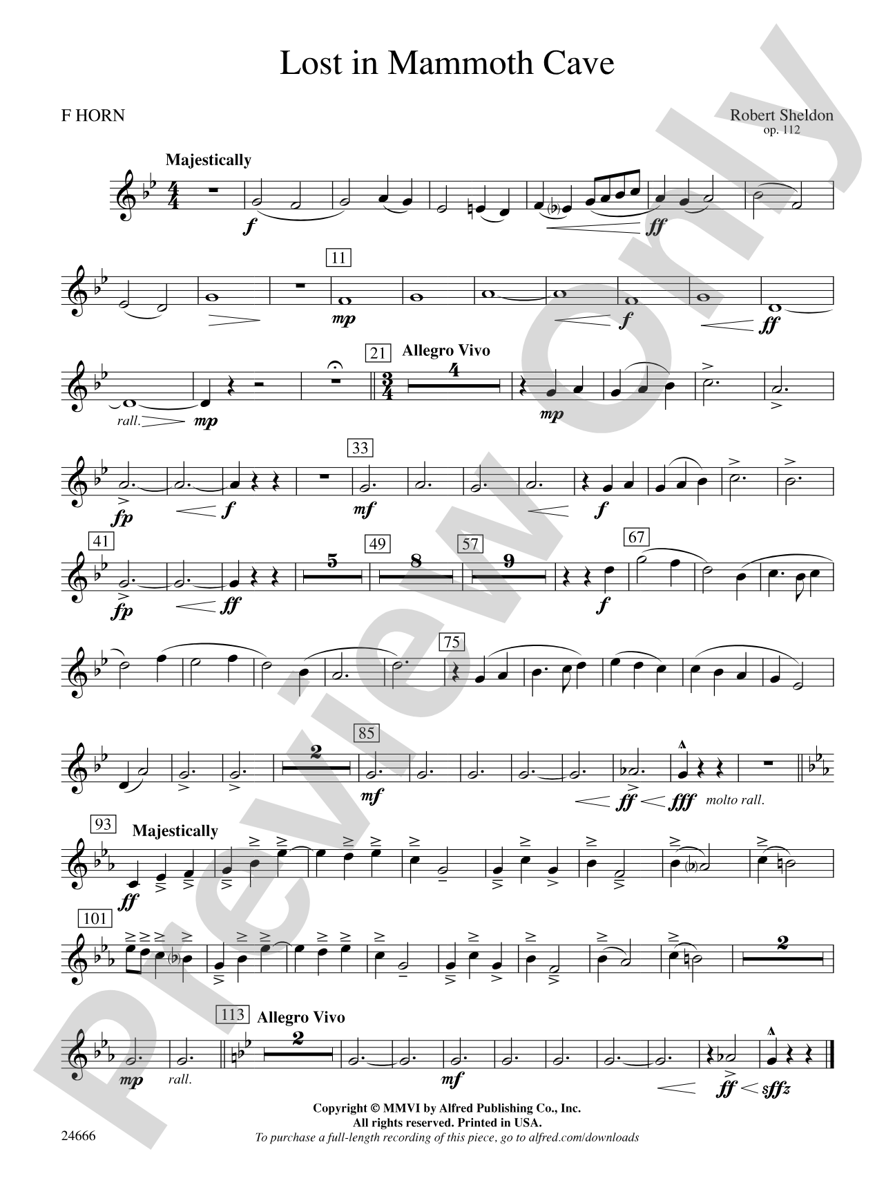 Lost in Mammoth Cave: 1st F Horn