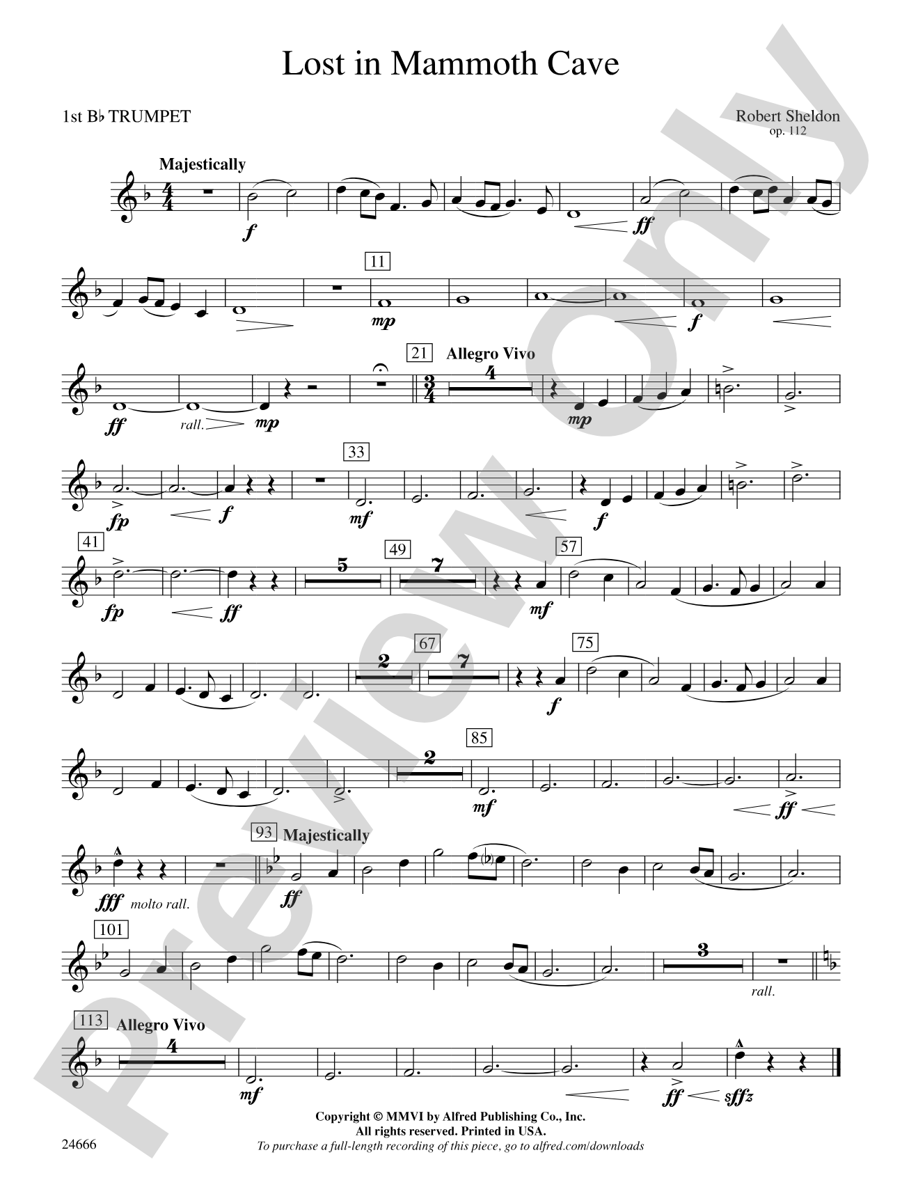 Lost in Mammoth Cave: 1st B-flat Trumpet