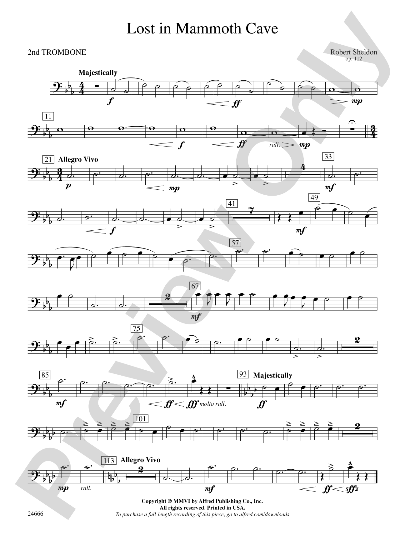 Lost in Mammoth Cave: 2nd Trombone