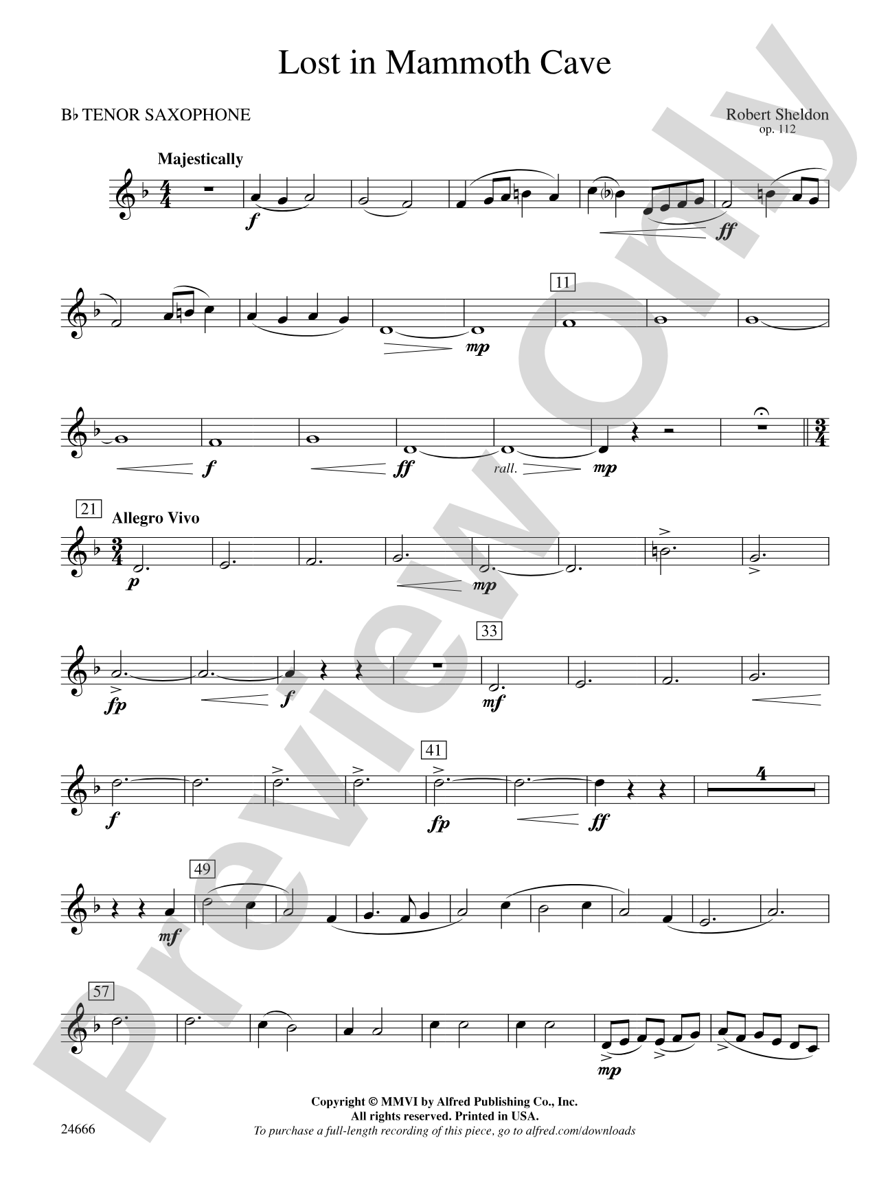 Lost in Mammoth Cave: B-flat Tenor Saxophone