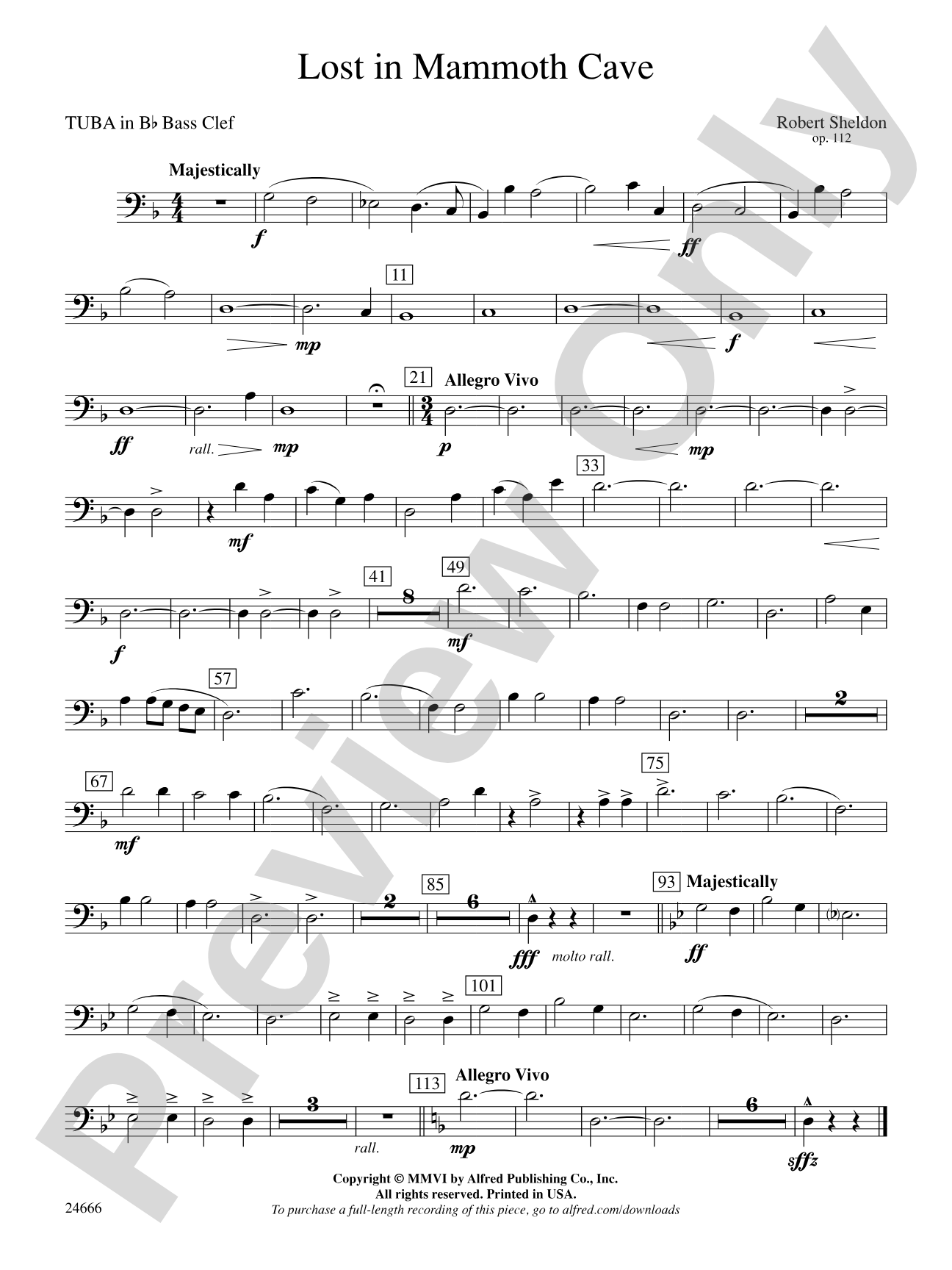Lost in Mammoth Cave: (wp) B-flat Tuba B.C.