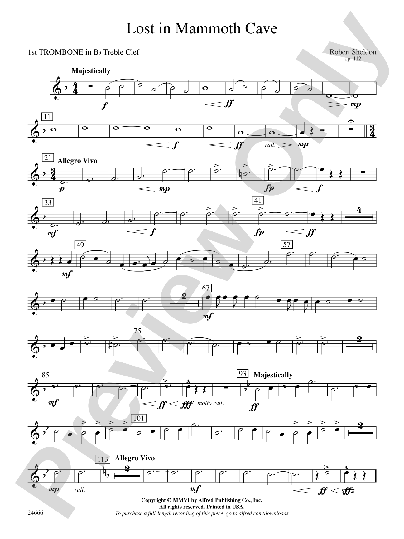 Lost in Mammoth Cave: (wp) 1st B-flat Trombone T.C.