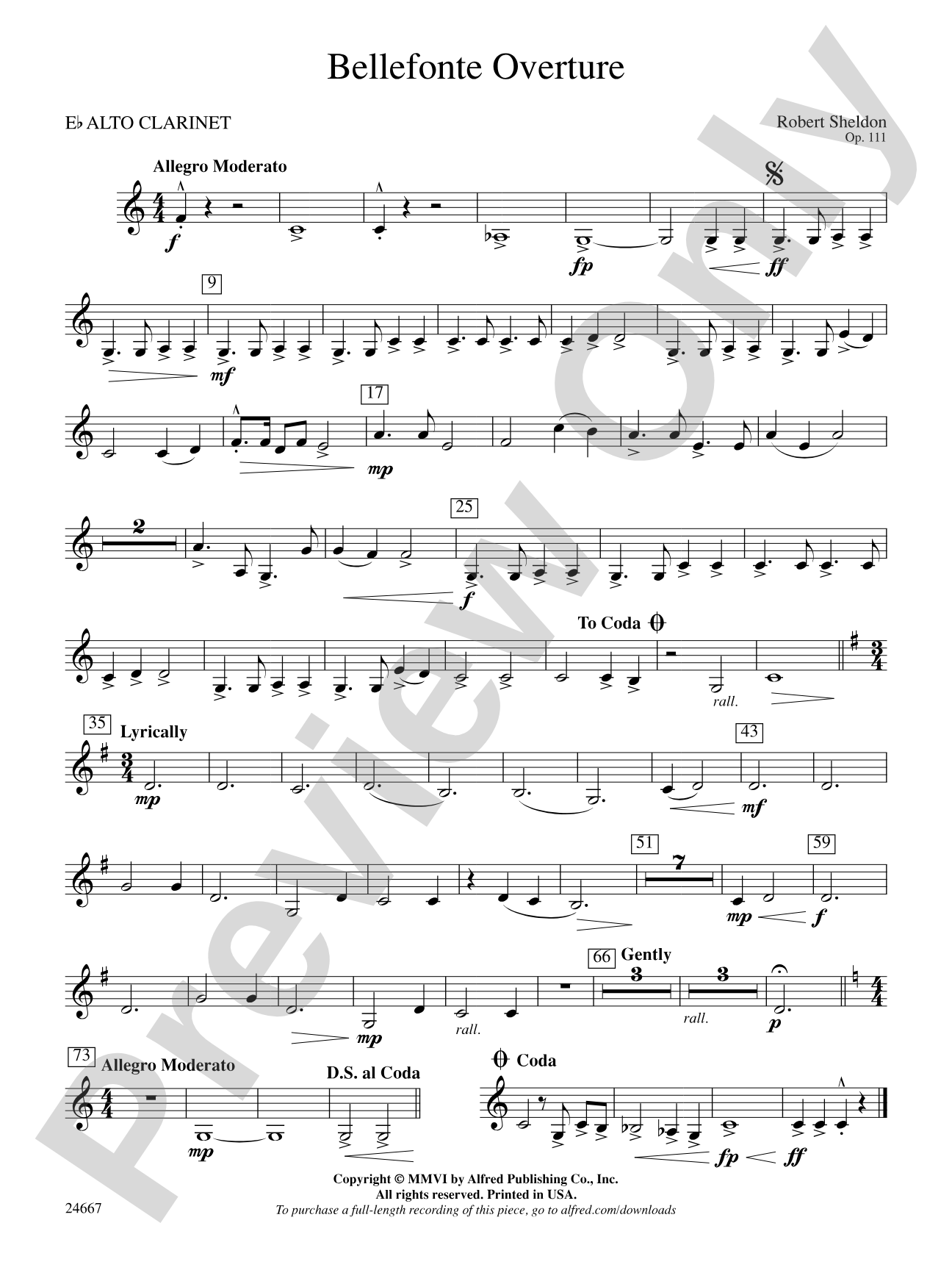 Bellefonte Overture: E-flat Alto Clarinet