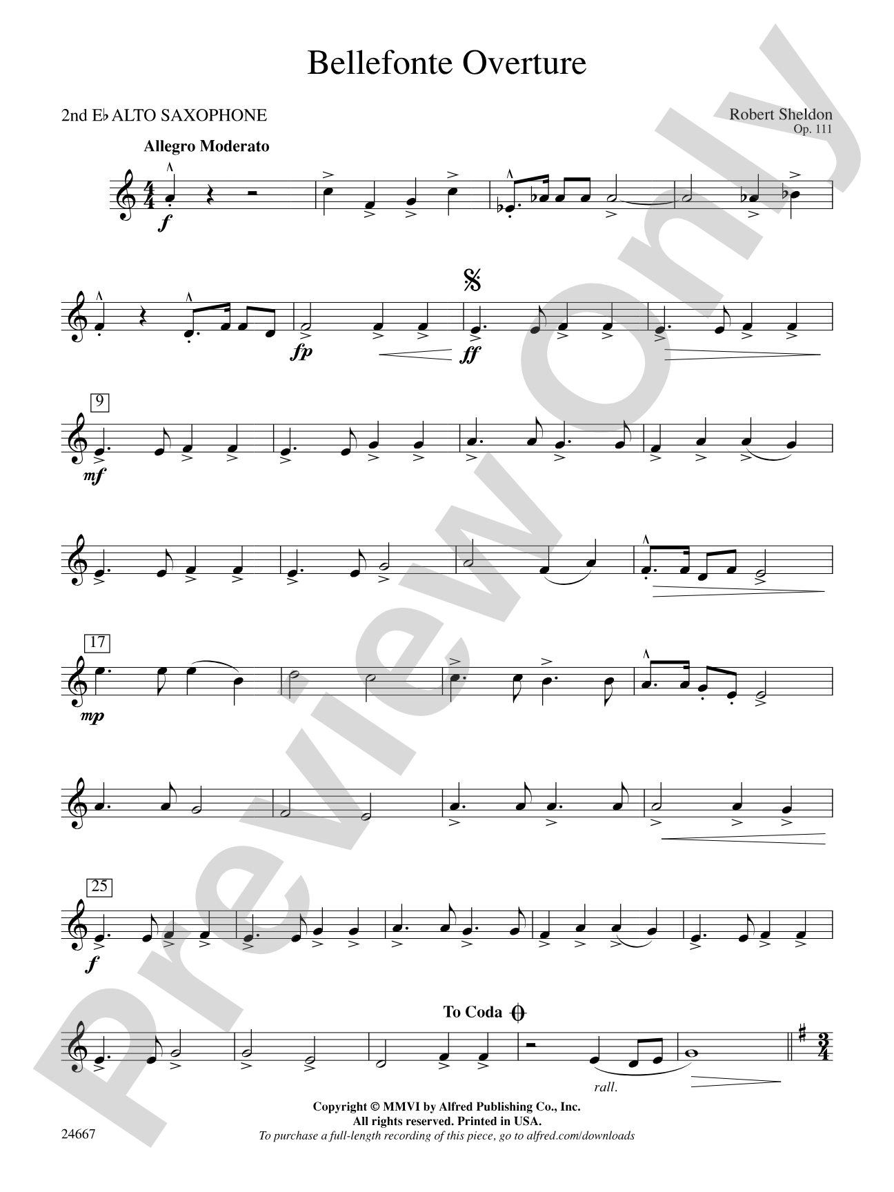 Bellefonte Overture: 2nd E-flat Alto Saxophone