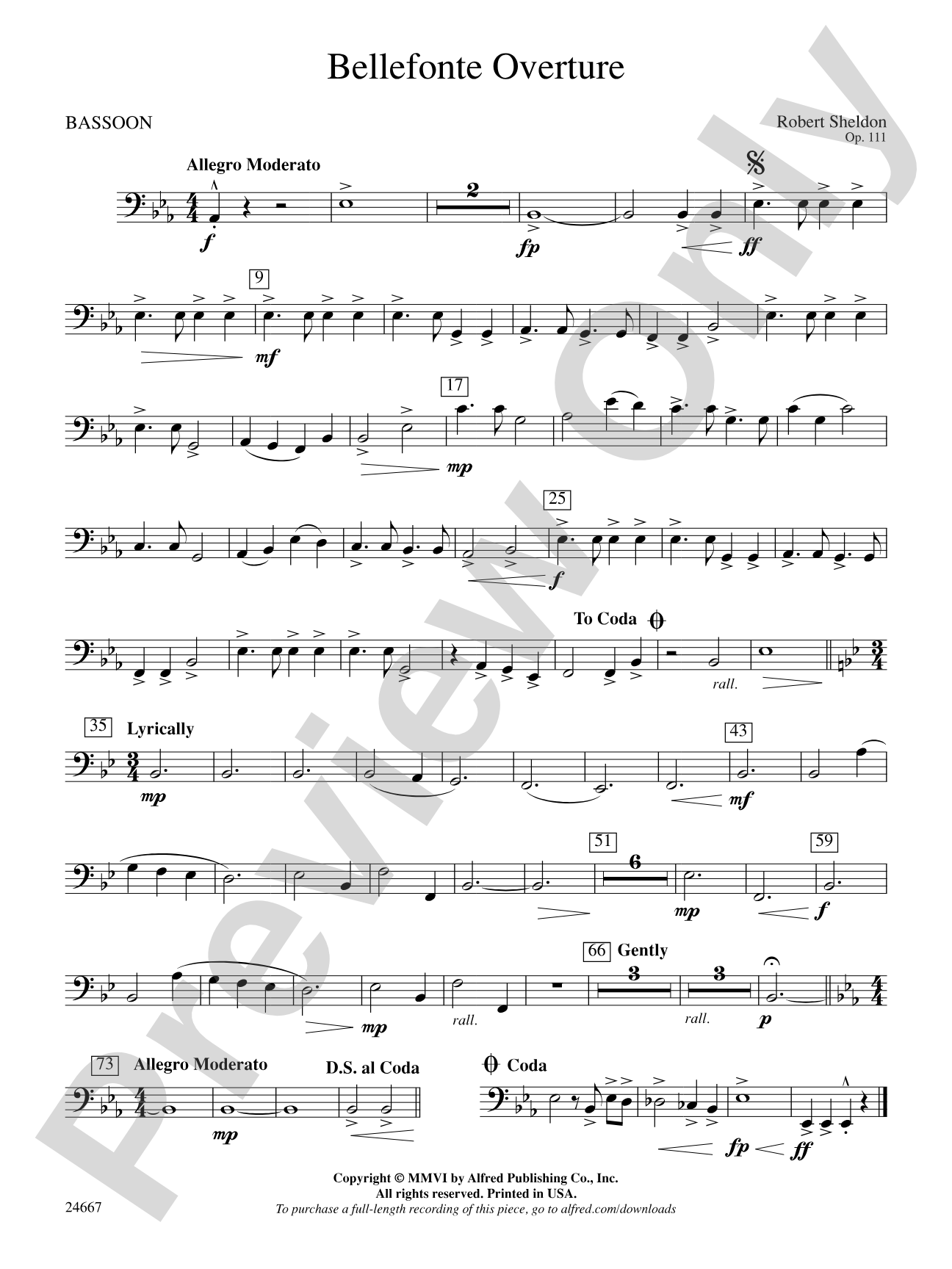 Bellefonte Overture: Bassoon