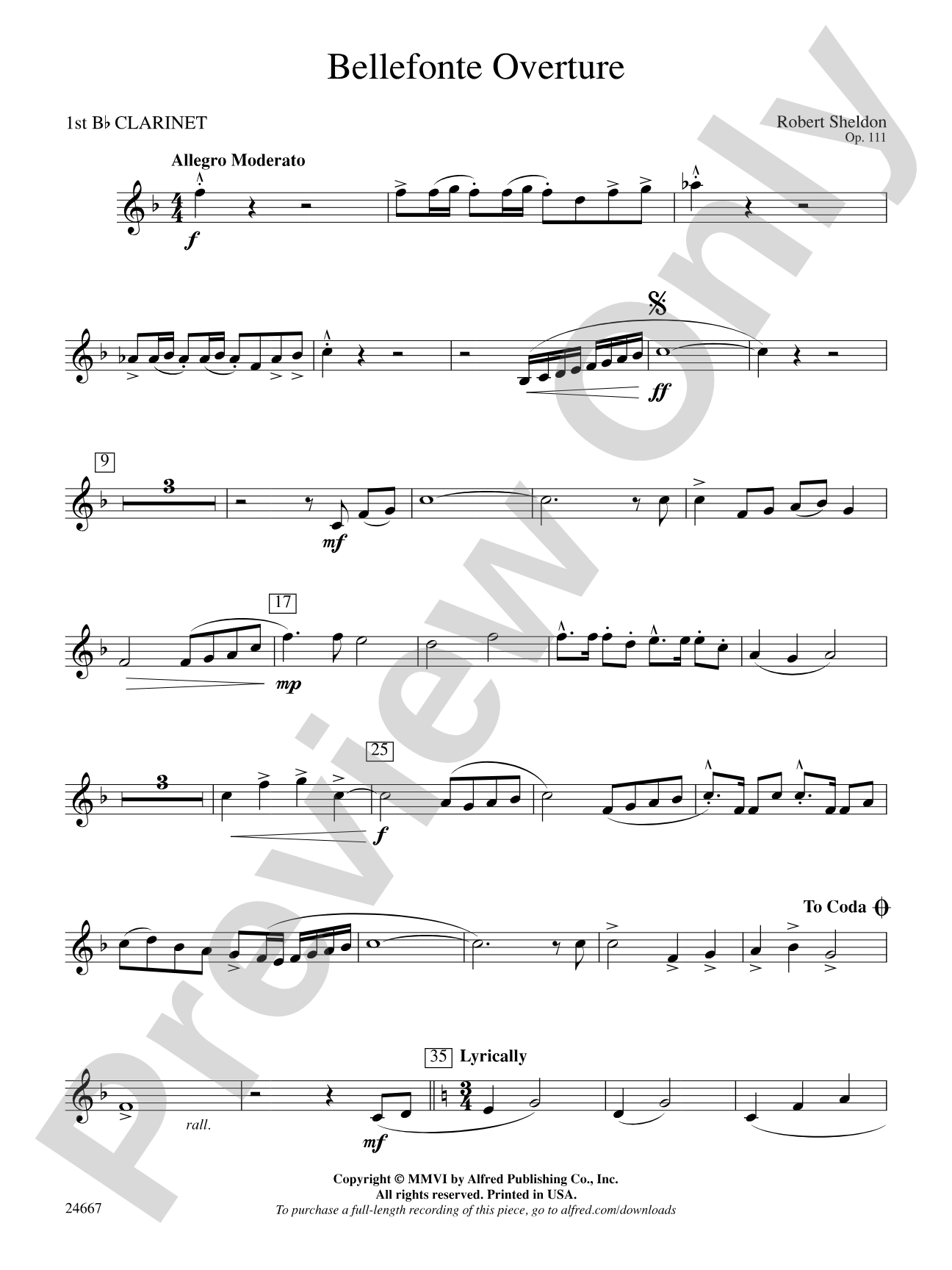 Bellefonte Overture: 1st B-flat Clarinet