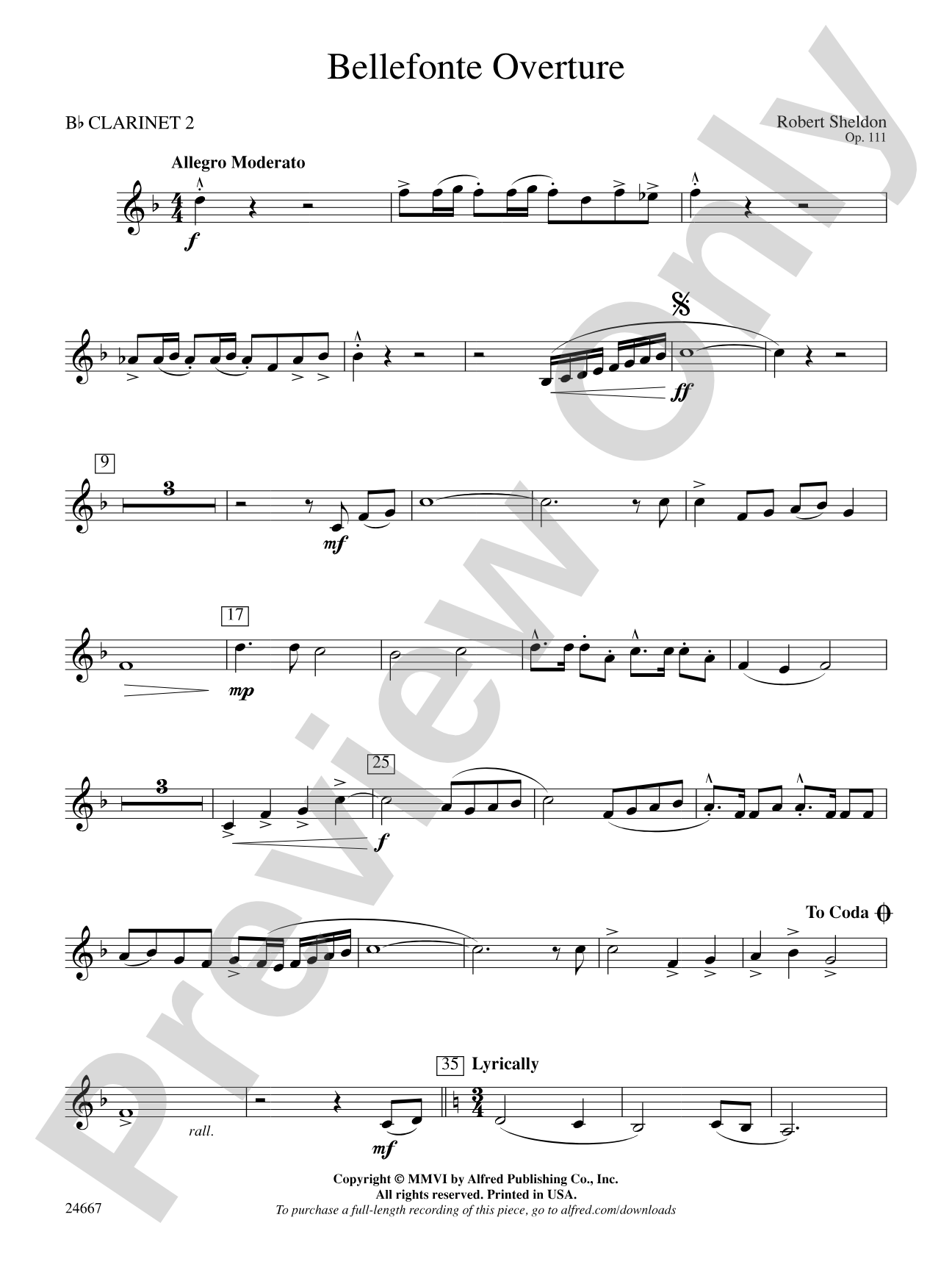 Bellefonte Overture: 2nd B-flat Clarinet