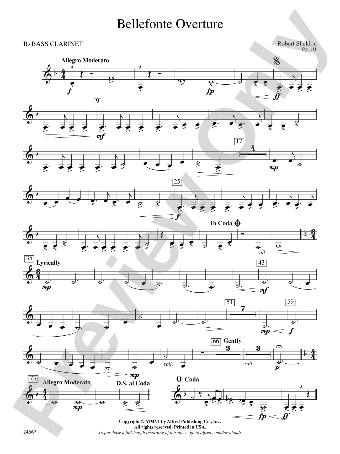 Bellefonte Overture: B-flat Bass Clarinet