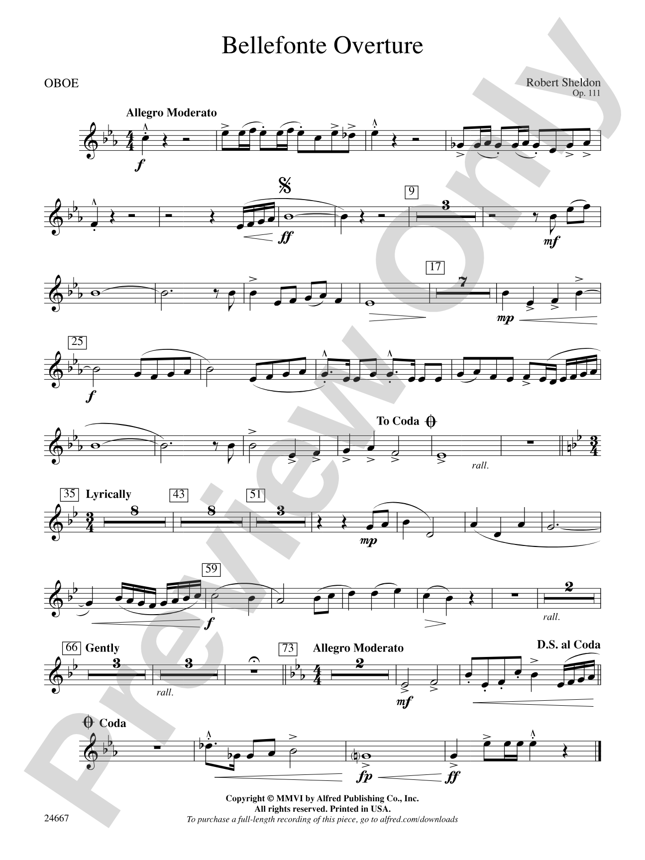 Bellefonte Overture: Oboe