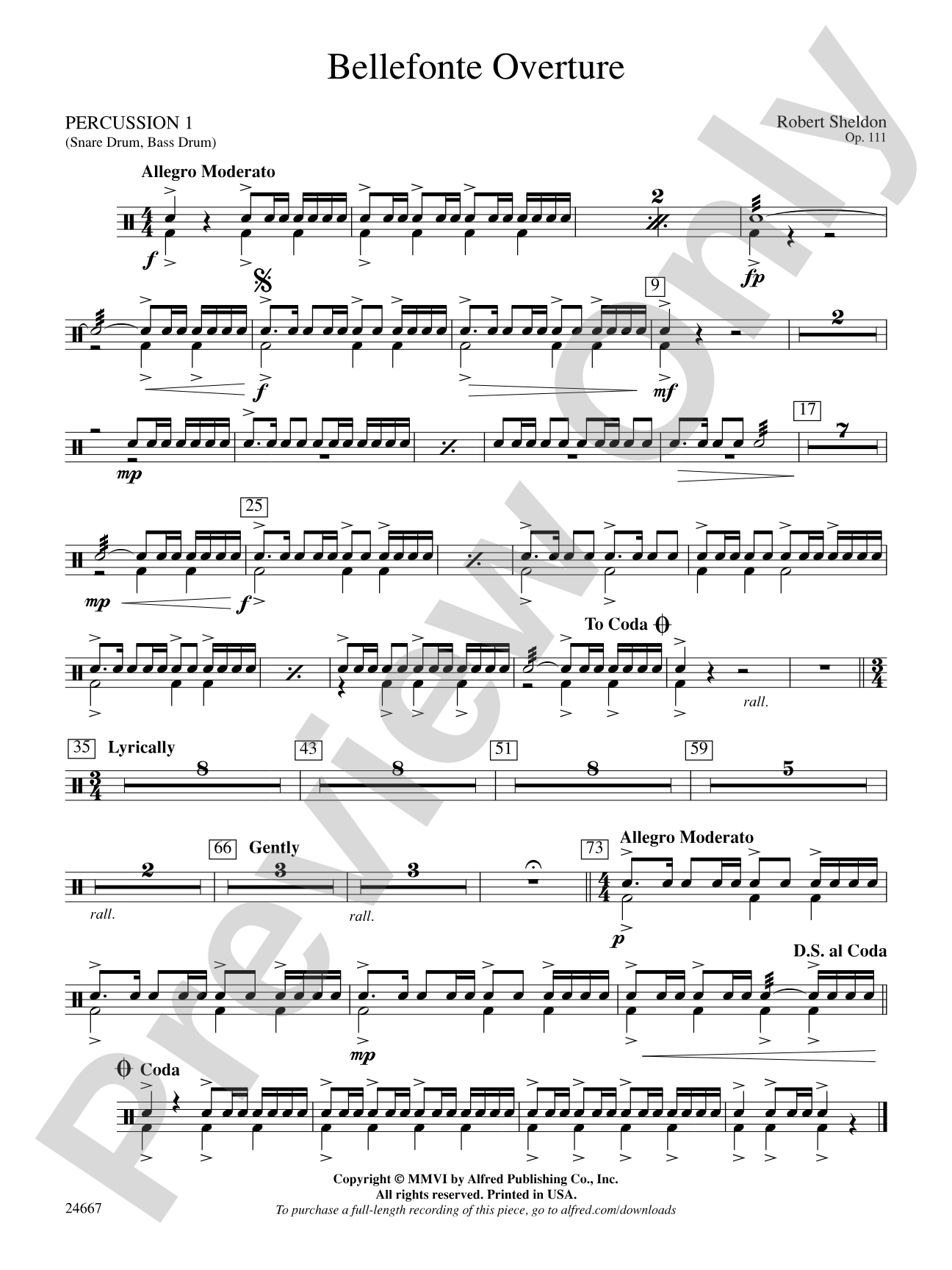 Bellefonte Overture: 1st Percussion