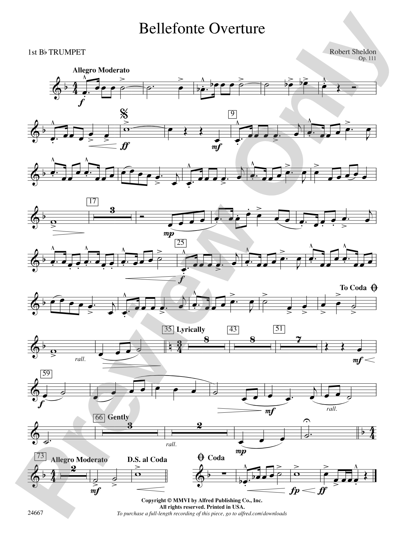Bellefonte Overture: 1st B-flat Trumpet