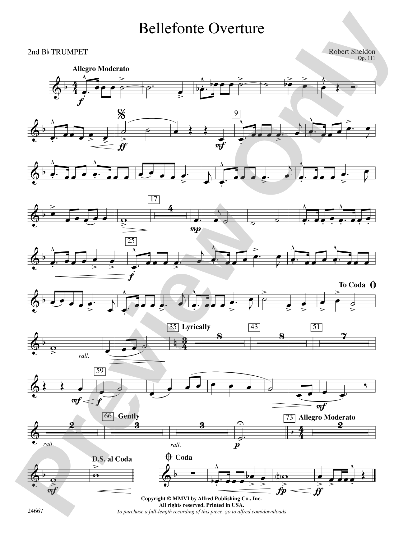 Bellefonte Overture: 2nd B-flat Trumpet