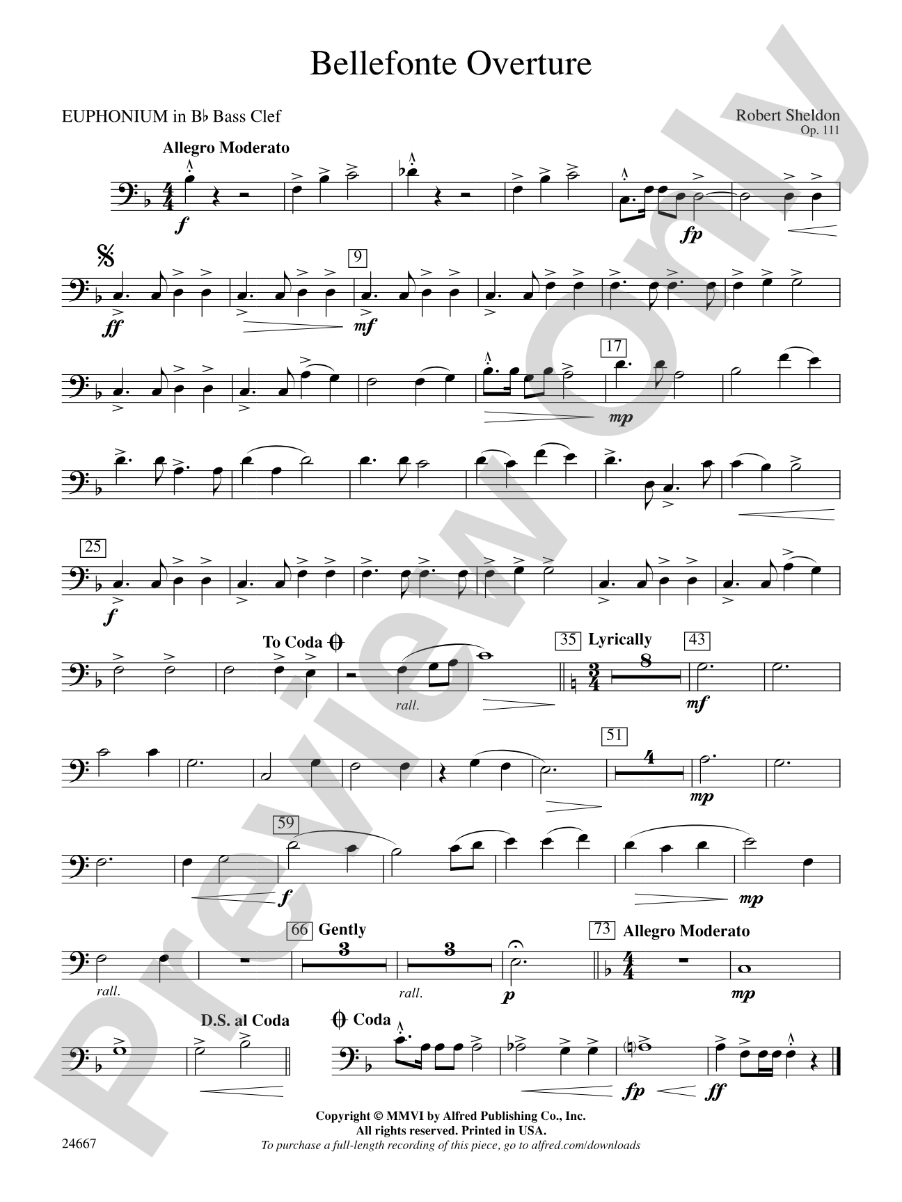 Bellefonte Overture: (wp) B-flat Baritone B.C.