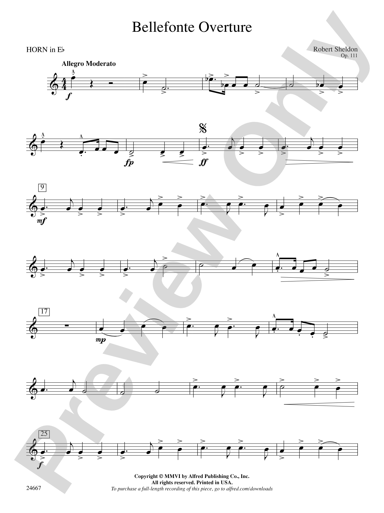 Bellefonte Overture: (wp) 1st Horn in E-flat