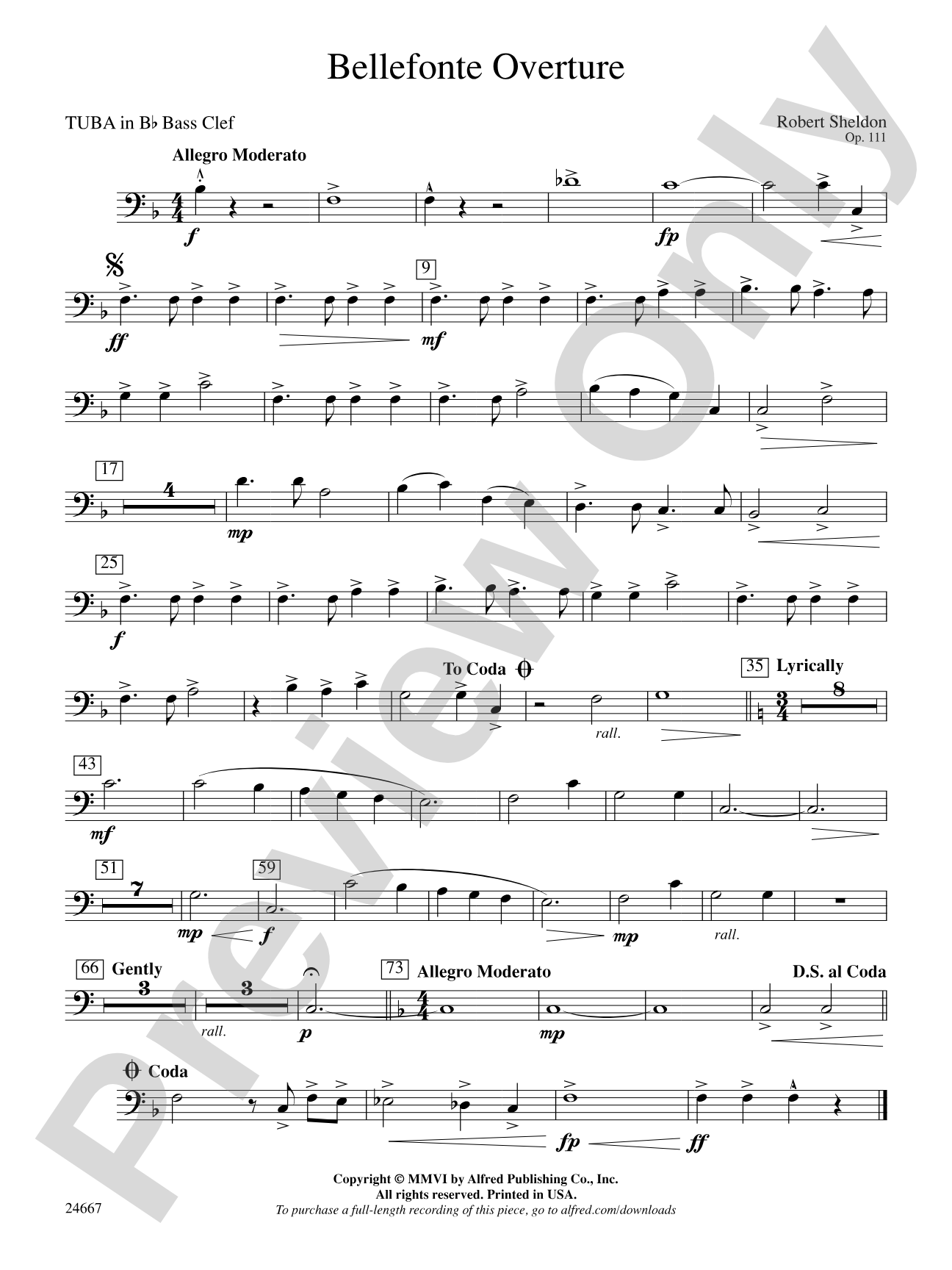 Bellefonte Overture: (wp) B-flat Tuba B.C.
