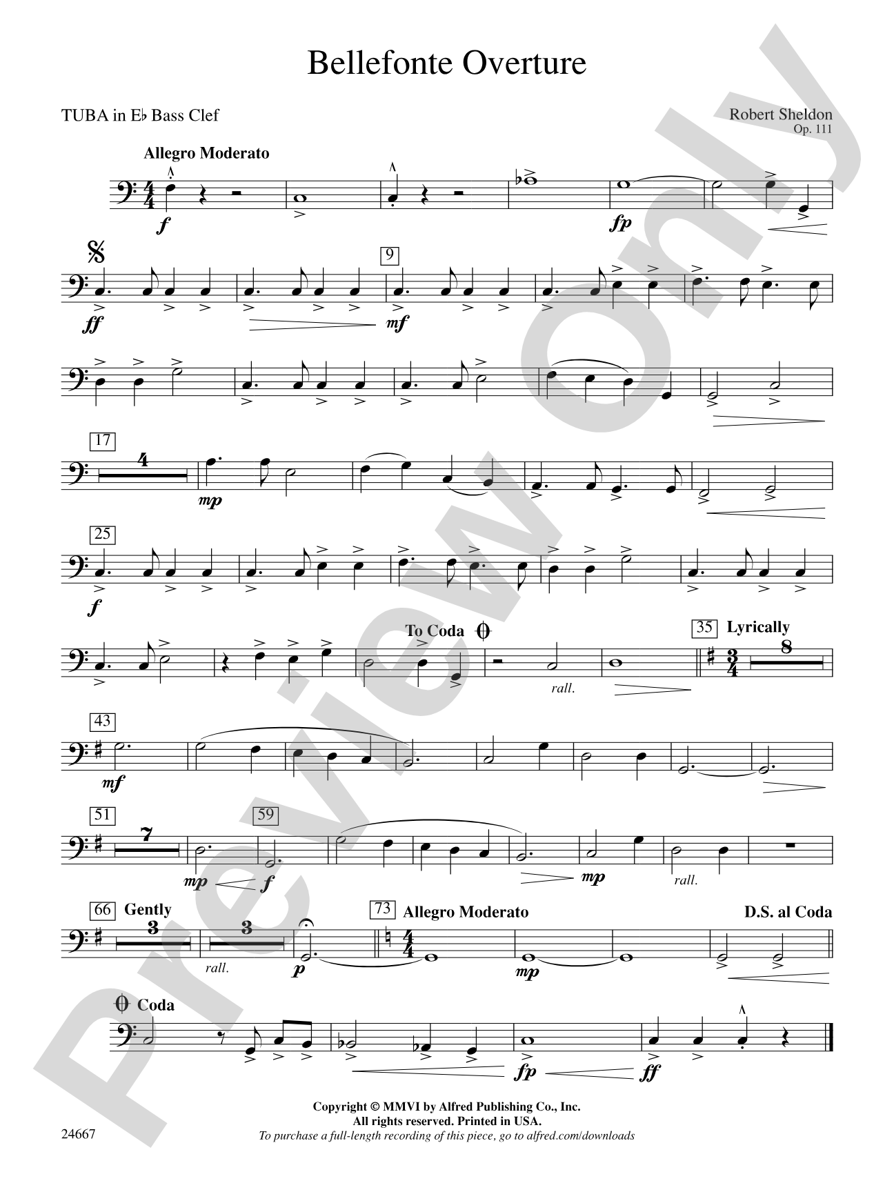 Bellefonte Overture: (wp) E-flat Tuba B.C.