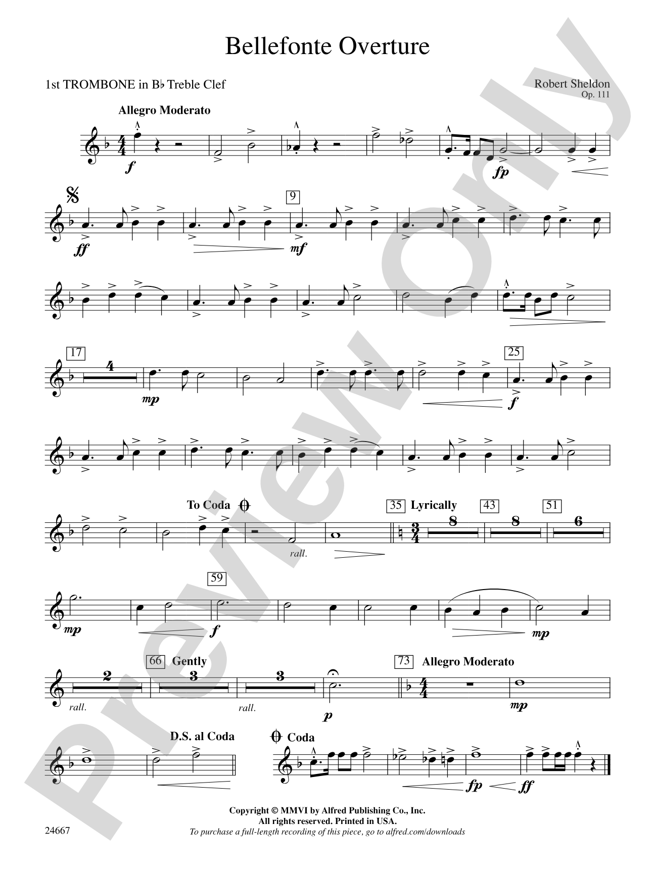 Bellefonte Overture: (wp) 1st B-flat Trombone T.C.