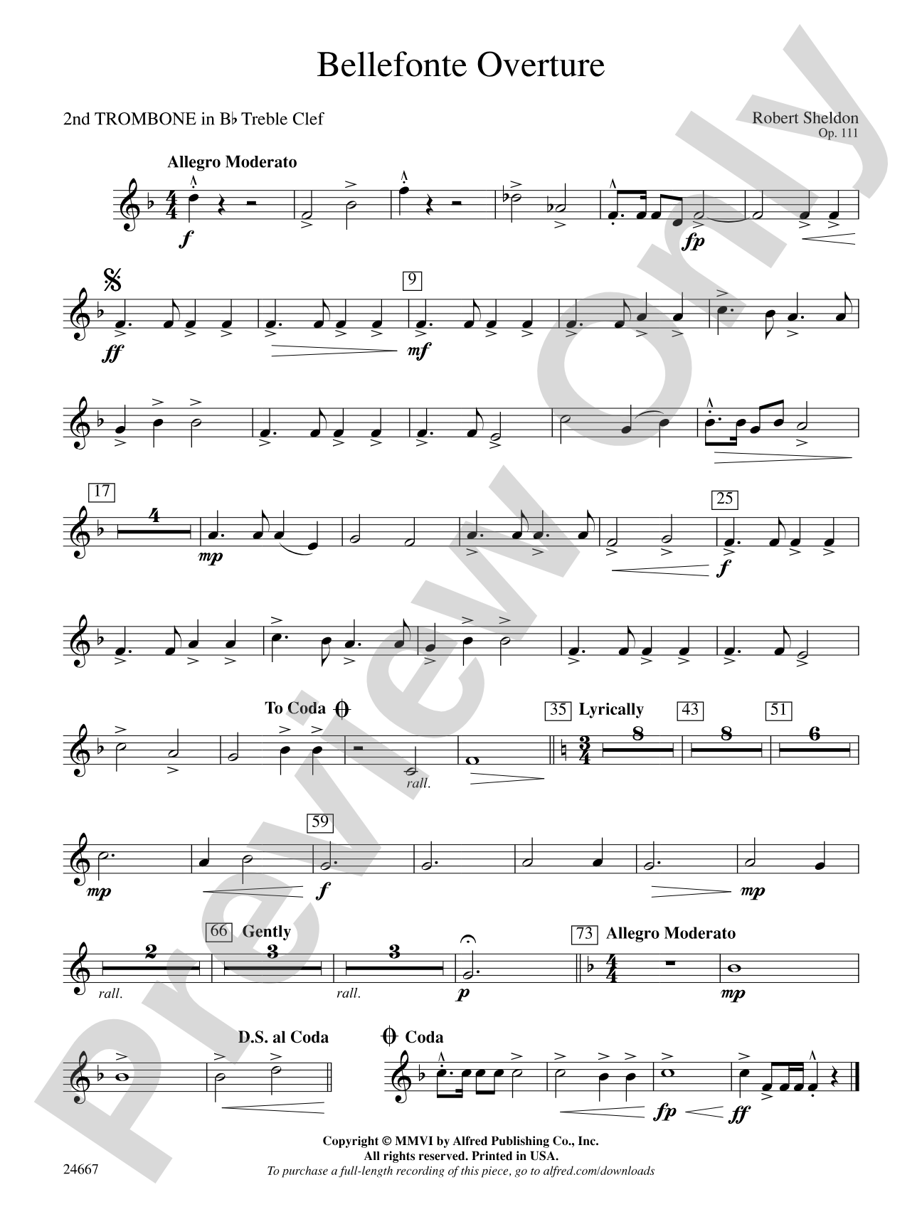 Bellefonte Overture: (wp) 2nd B-flat Trombone T.C.